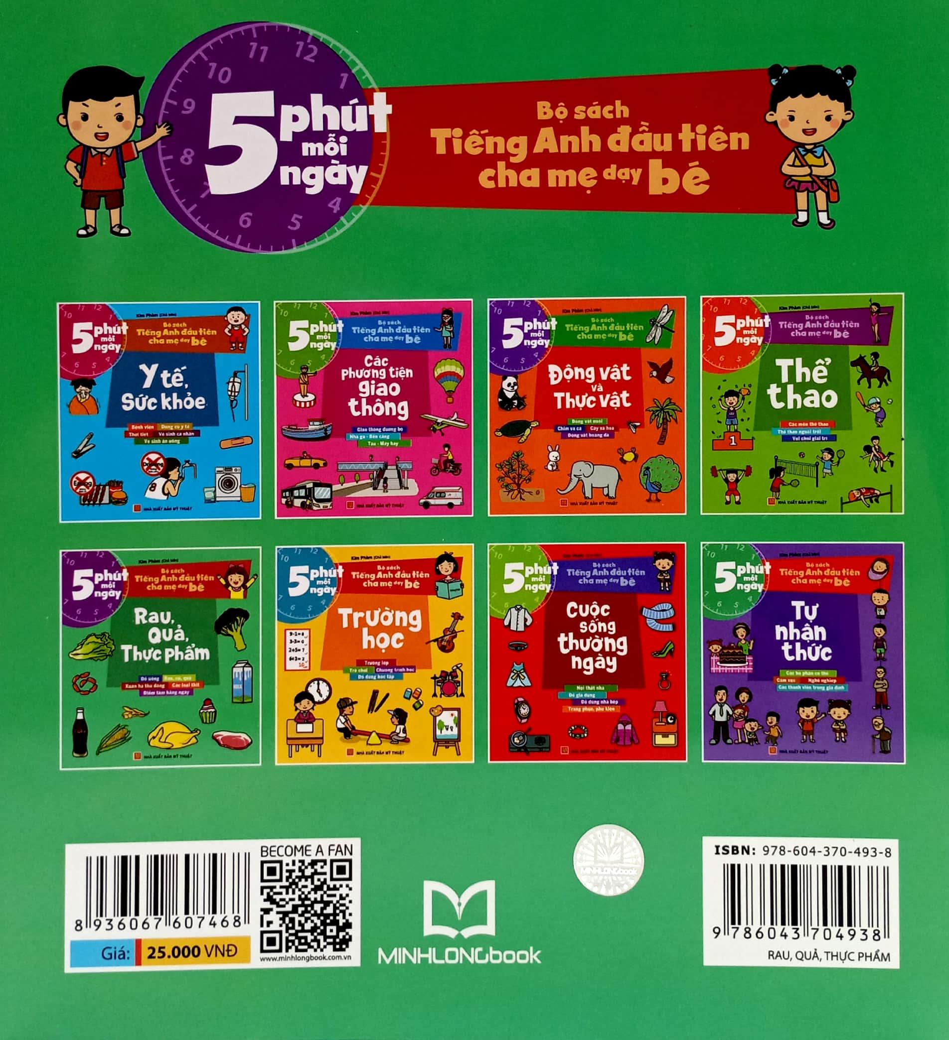 5 Phút Mỗi Ngày - Bộ Sách Tiếng Anh Đầu Tiên Cha Mẹ Dạy Bé - Rau, Quả, Thực Phẩm