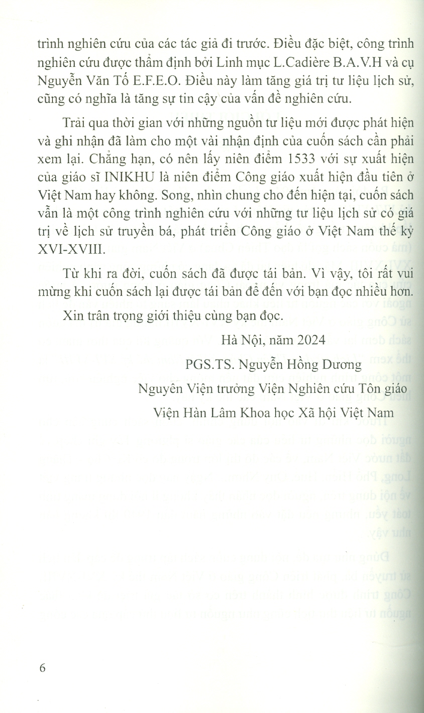 Lịch Sử Đạo Thiên Chúa Ở Việt Nam Thế Kỷ XVI-XVII - Hồng Lam; L.Cadière chú giải