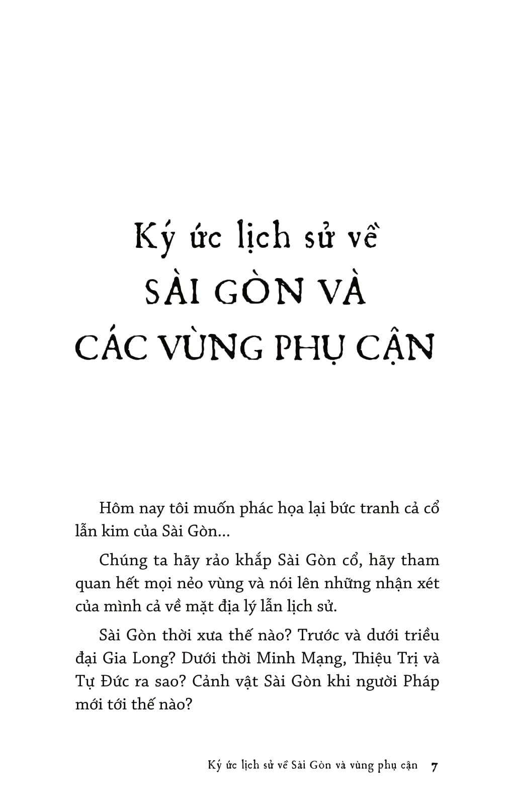 Ký Ức Lịch Sử Về Sài Gòn Và Các Vùng Phụ Cận