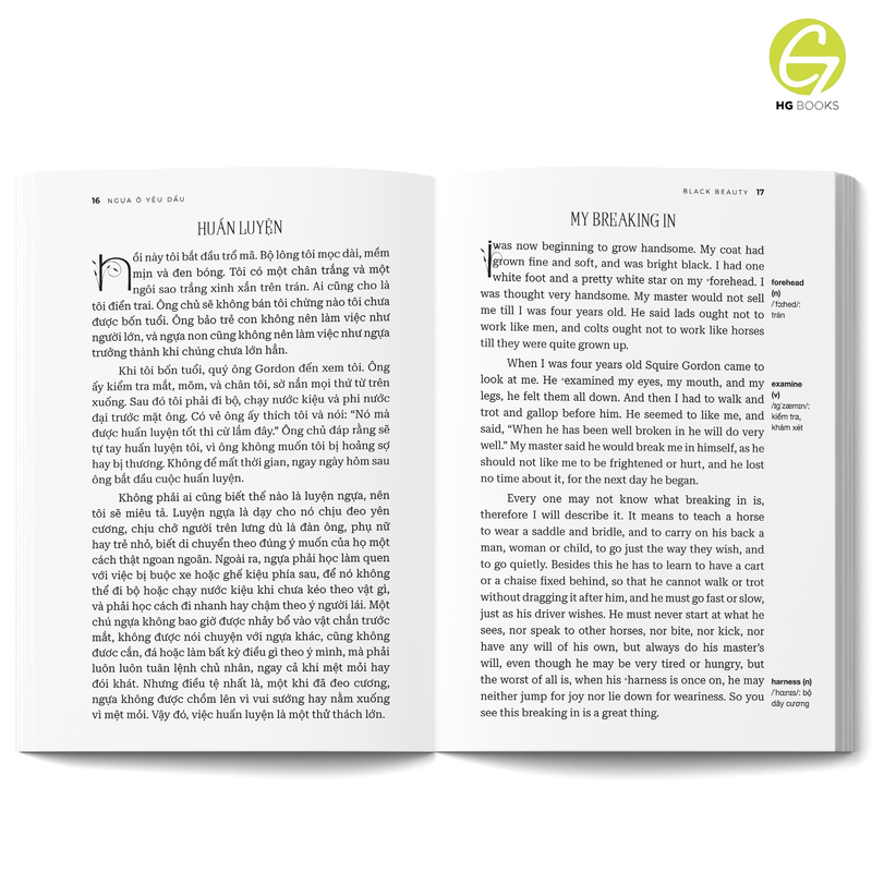 Ngựa Ô Yêu Dấu - Black Beauty - Sách song ngữ kinh điển, có note từ vựng, tặng kèm file nghe - HG Books