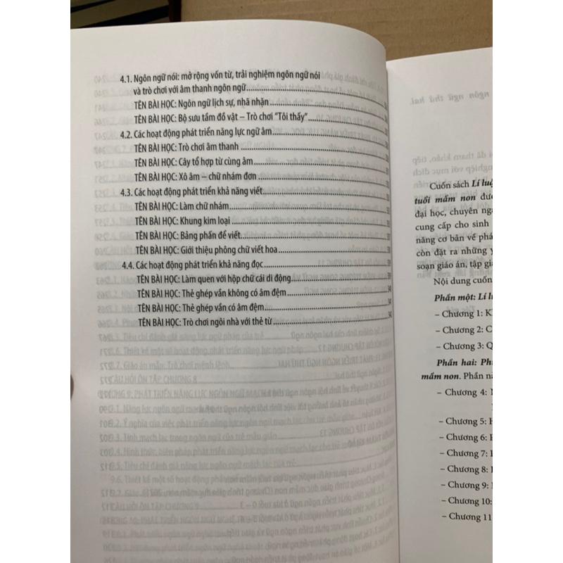 Sách - lí luận và phương pháp tổ chức hoạt động phát triển ngôn ngữ tuổi mầm non