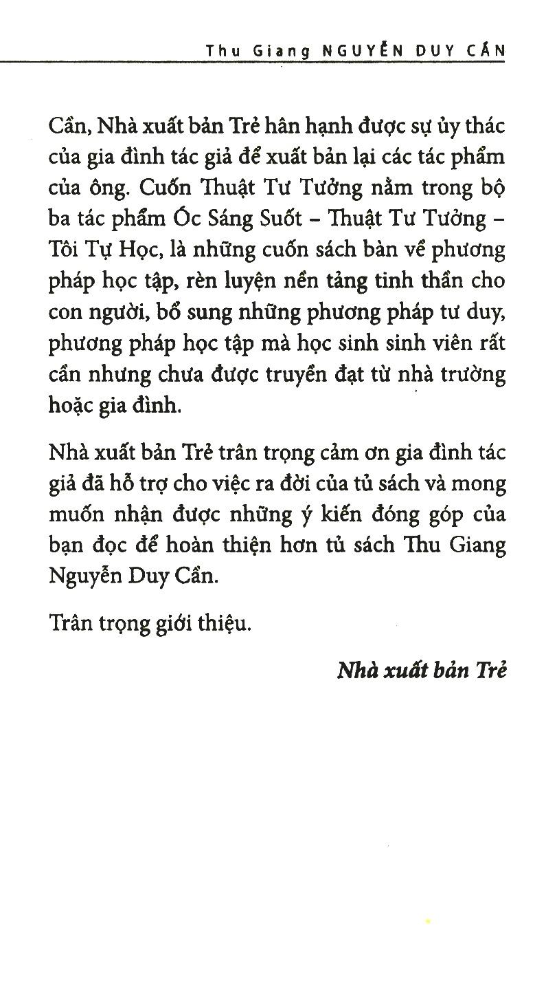 Thuật Tư Tưởng (Tái Bản)