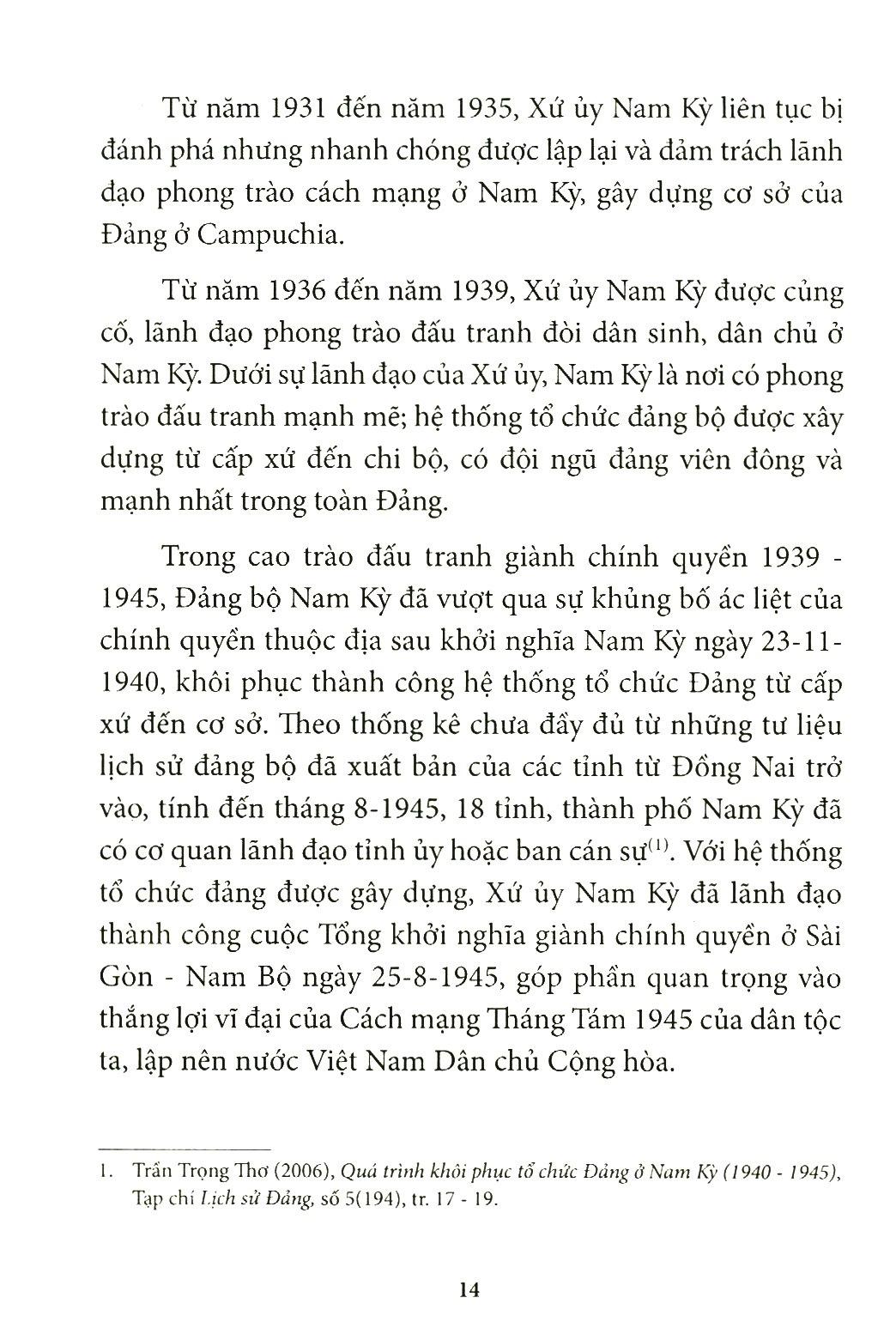 Xứ Ủy Nam Bộ Và Trung Ương Cục Miền Nam (1945 – 1954)