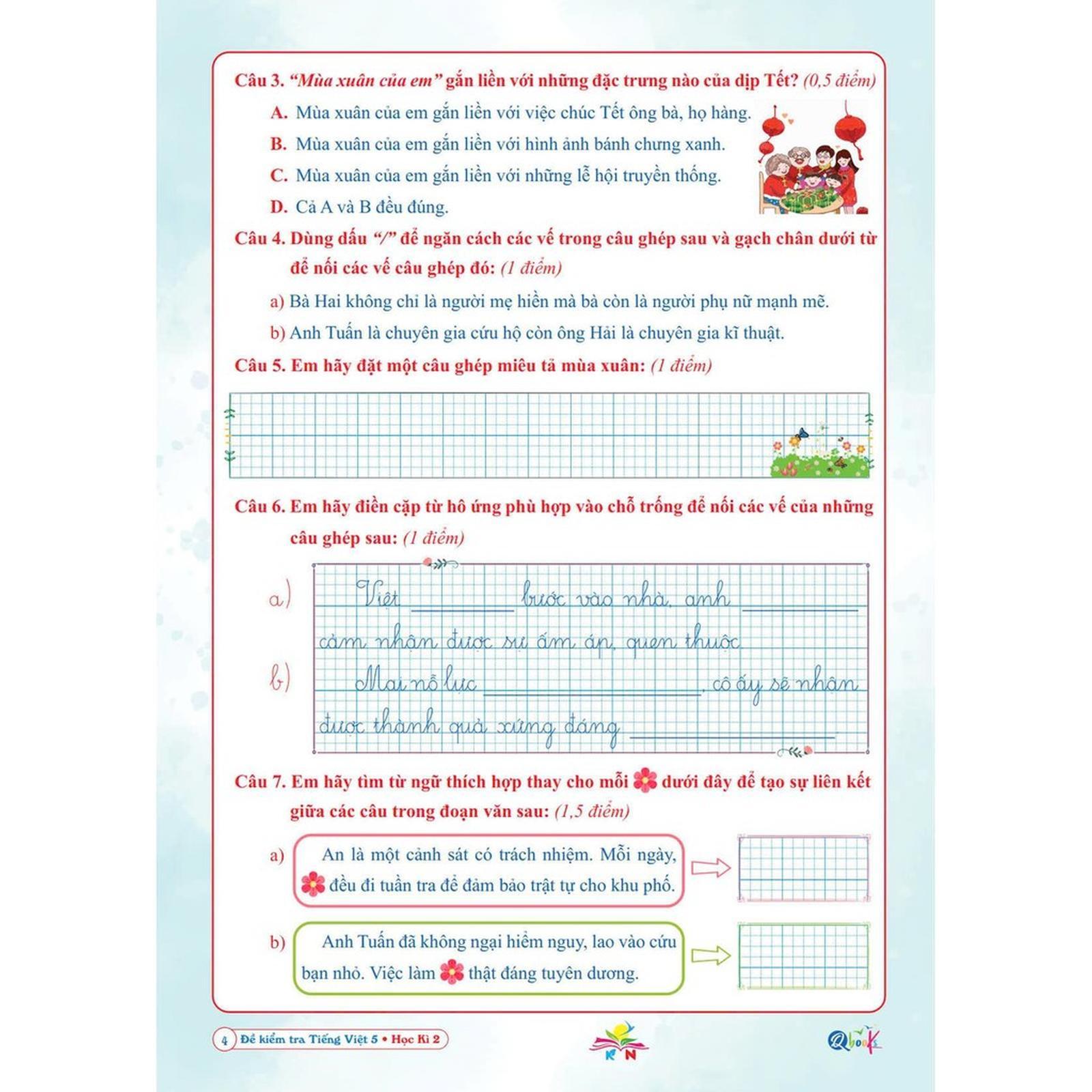 Đề kiểm tra TIẾNG VIỆT 5 Học kì 2 - Kết Nối - Bản Quyền