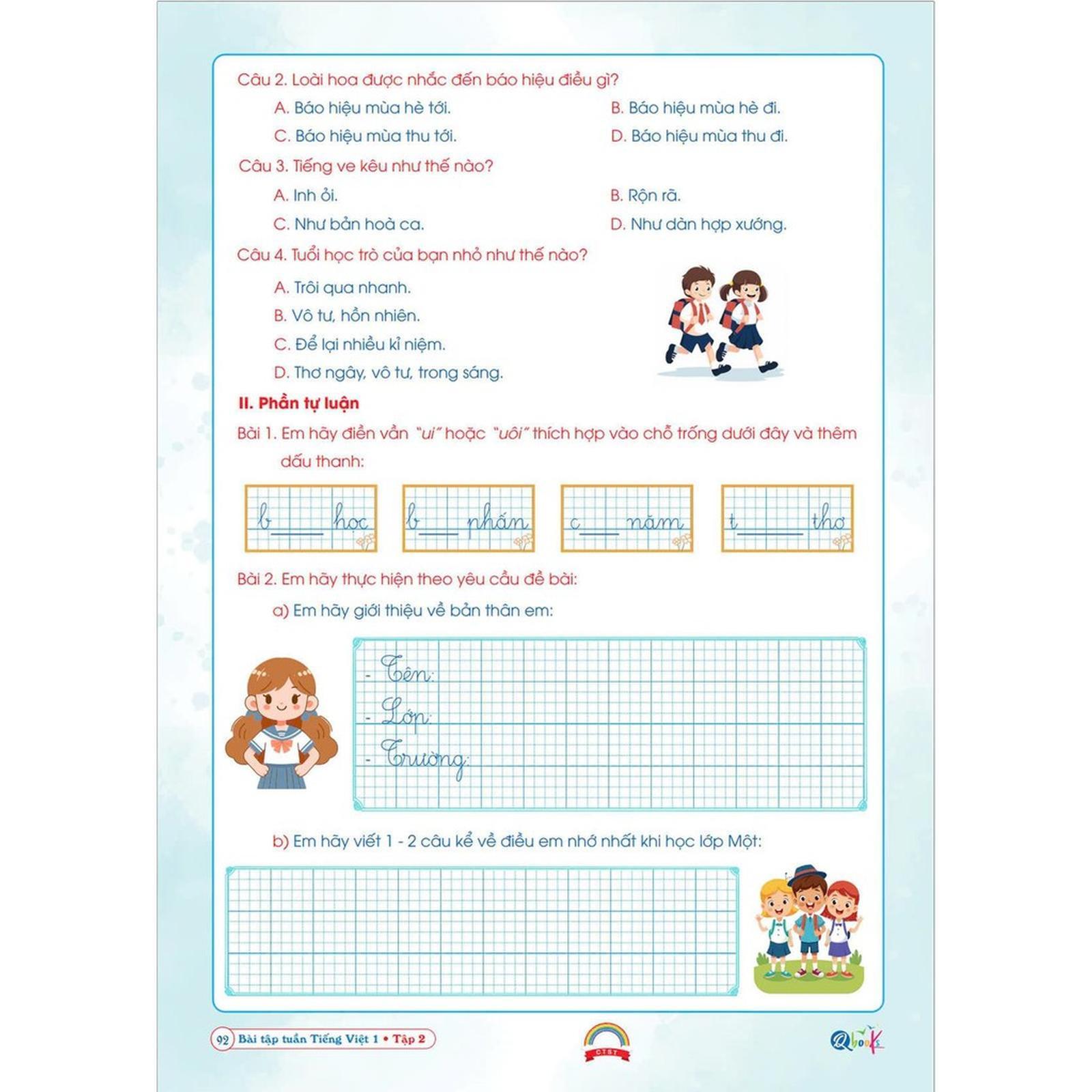 Bài Tập Tuần Tiếng Việt Lớp 1 - Cả Năm - Chân Trời Sáng Tạo - Bản Quyền