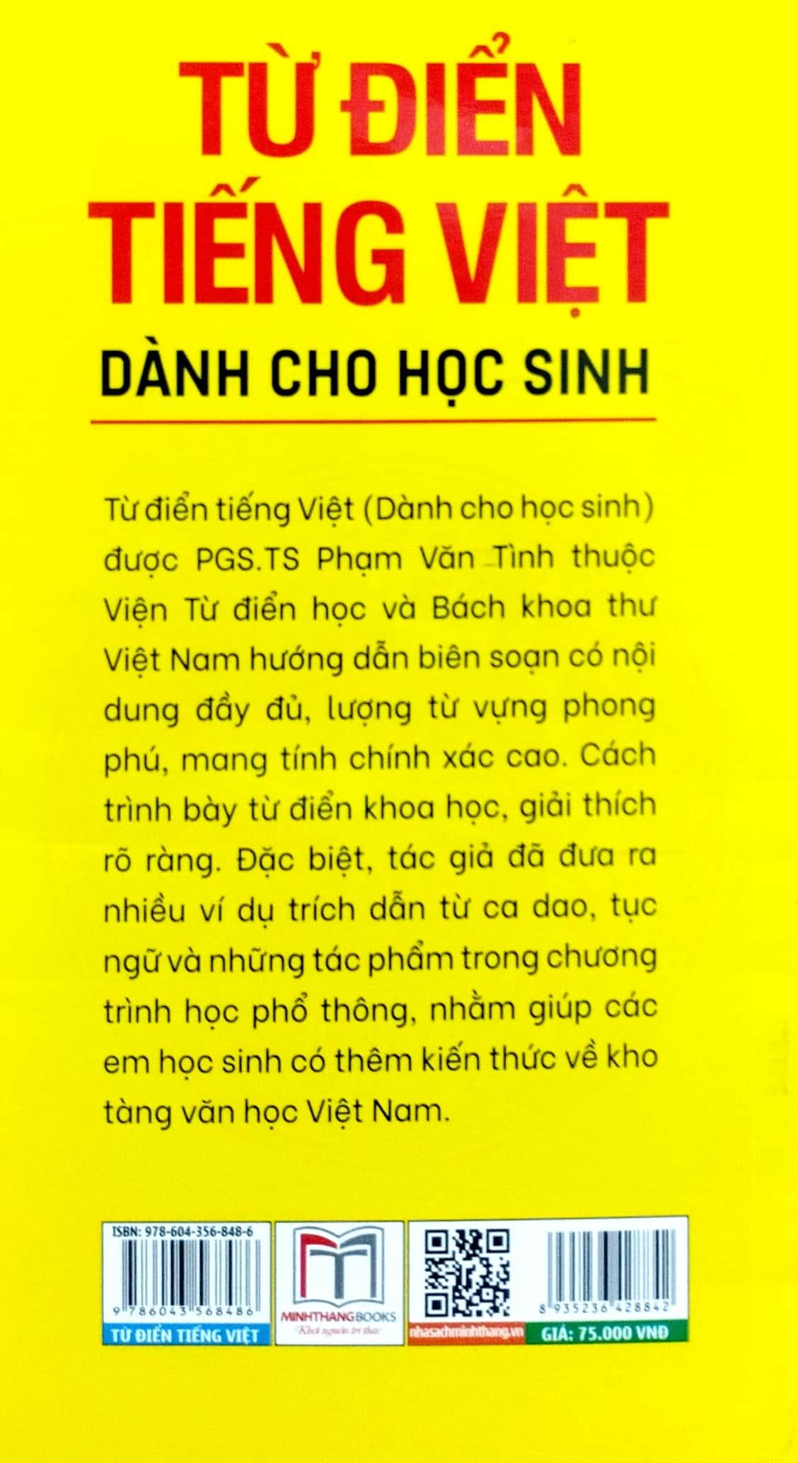 Từ Điển Tiếng Việt Dành Cho Học Sinh - Khổ To (Tái Bản)