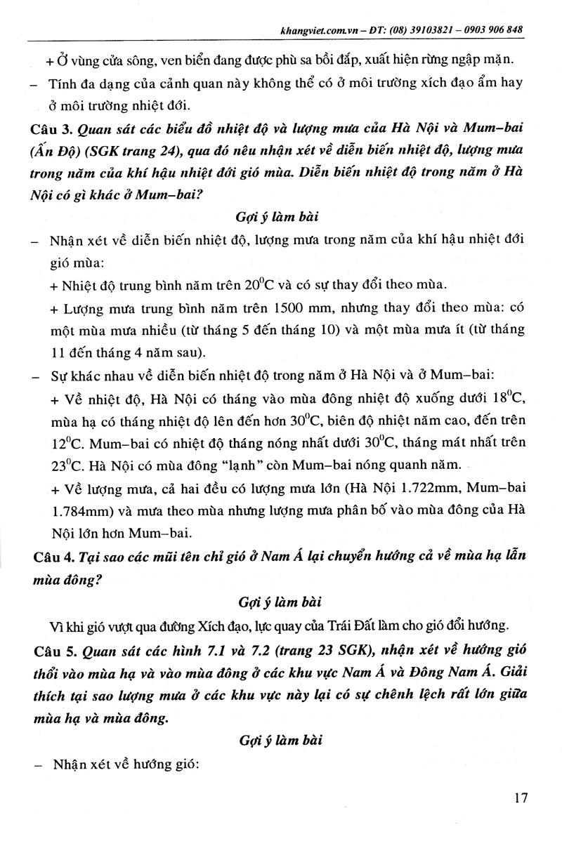 Bồi Dưỡng Học Sinh Giỏi Địa Lí Lớp 7 (Tái Bản)