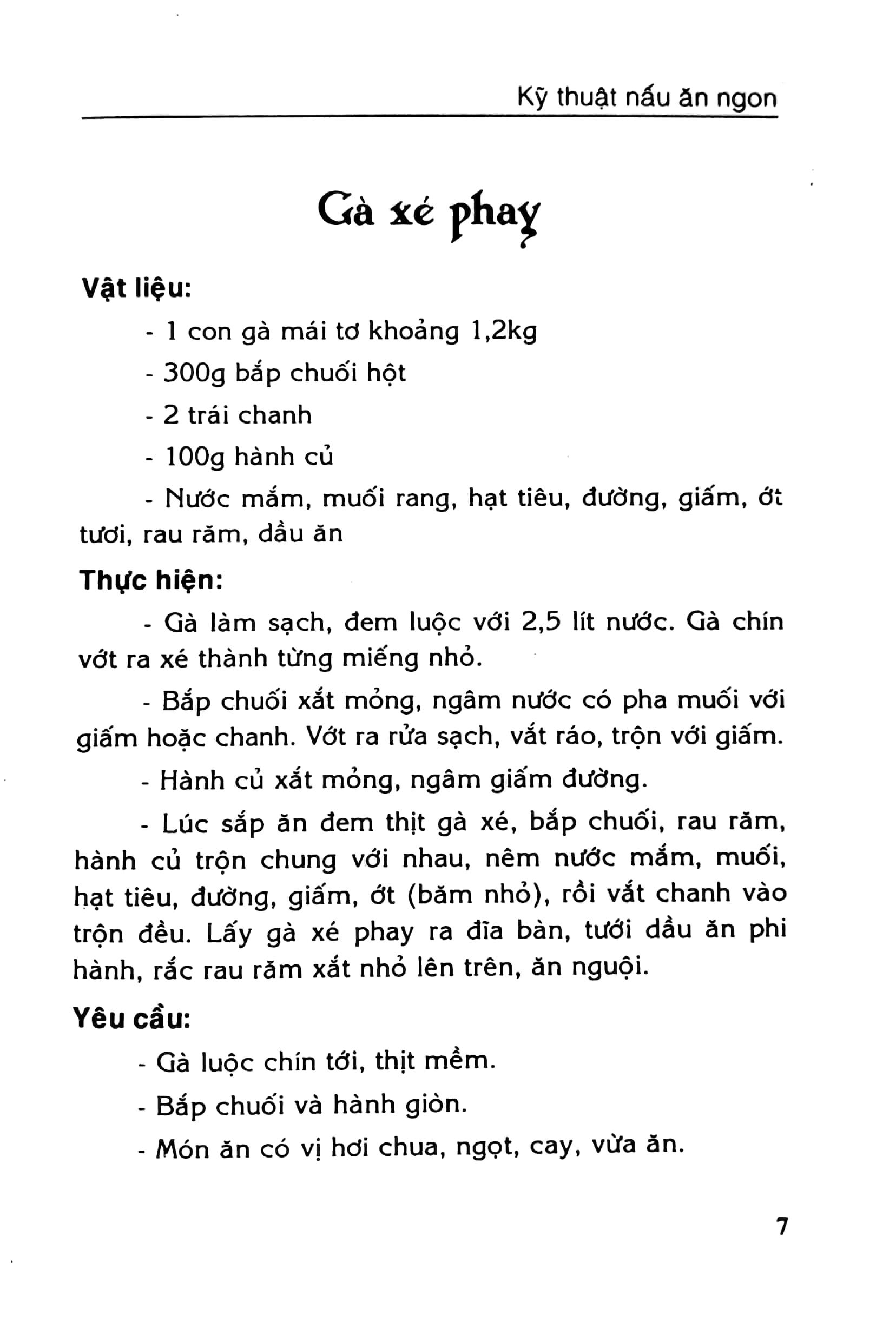 Các Món Ăn Thông Dụng