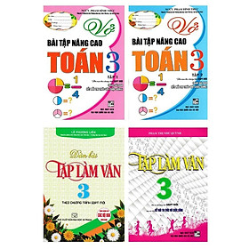 Sách - Vở Bài Tập Nâng Cao Toán + Dàn Bài Tập Làm Văn Lớp 3 - Combo 4 Cuốn - Bám Sát SGK Kết Nối Tri Thức - Hồng Ân