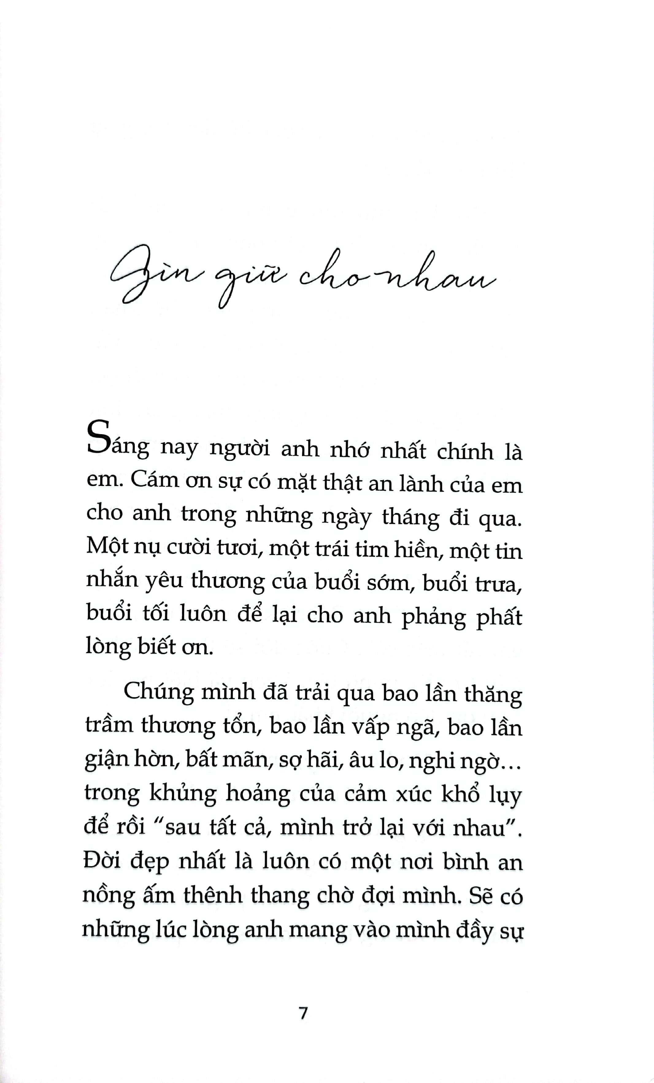 Gìn giữ cho nhau