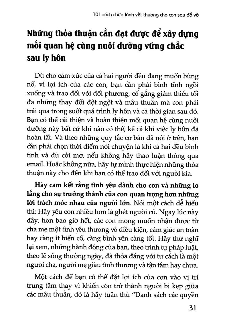 101 Cách Chữa Lành Vết Thương Cho Con Sau Đổ Vỡ