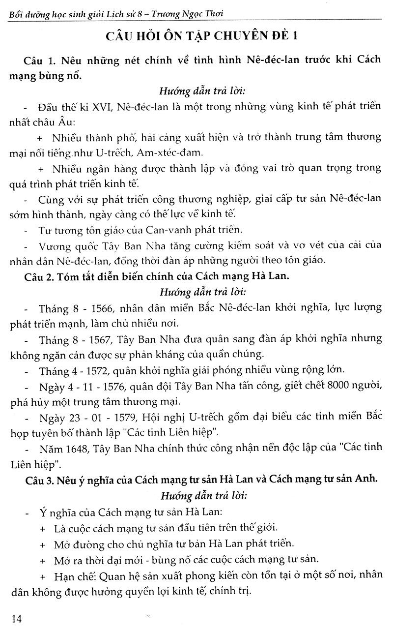Bồi Dưỡng Học Sinh Giỏi Lịch Sử Lớp 8 (Tái Bản)