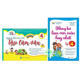 Sách - Combo 2 cuốn Hướng dẫn cách viết TẬP LÀM VĂN và Những bài VĂN MẪU hay nhất lớp 4 - Kết nối tri thức