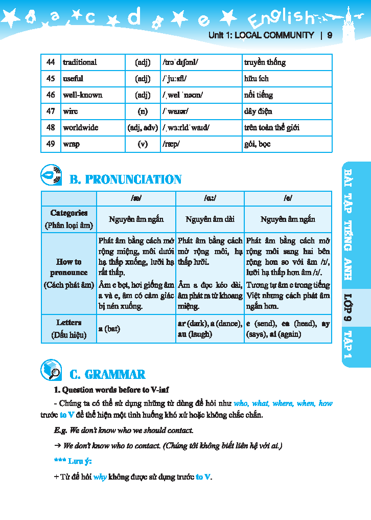 GLOBAL SUCCESS - Bài Tập Tiếng Anh Lớp 9 Tập 1 (Có Đáp Án)