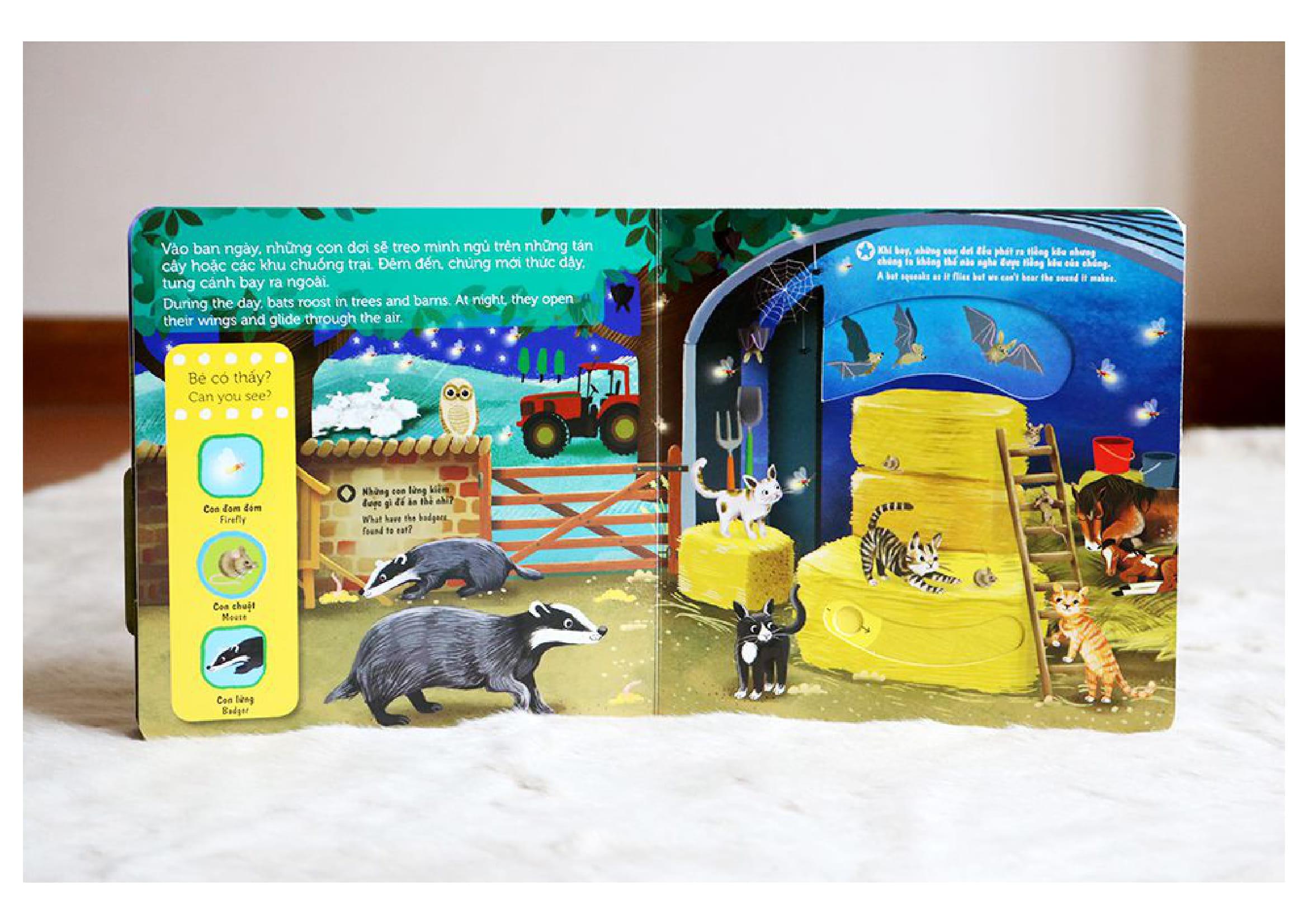 Sách Tương Tác - Sách Chuyển Động - First Explorers - Night Animals - Động Vật Ban Đêm