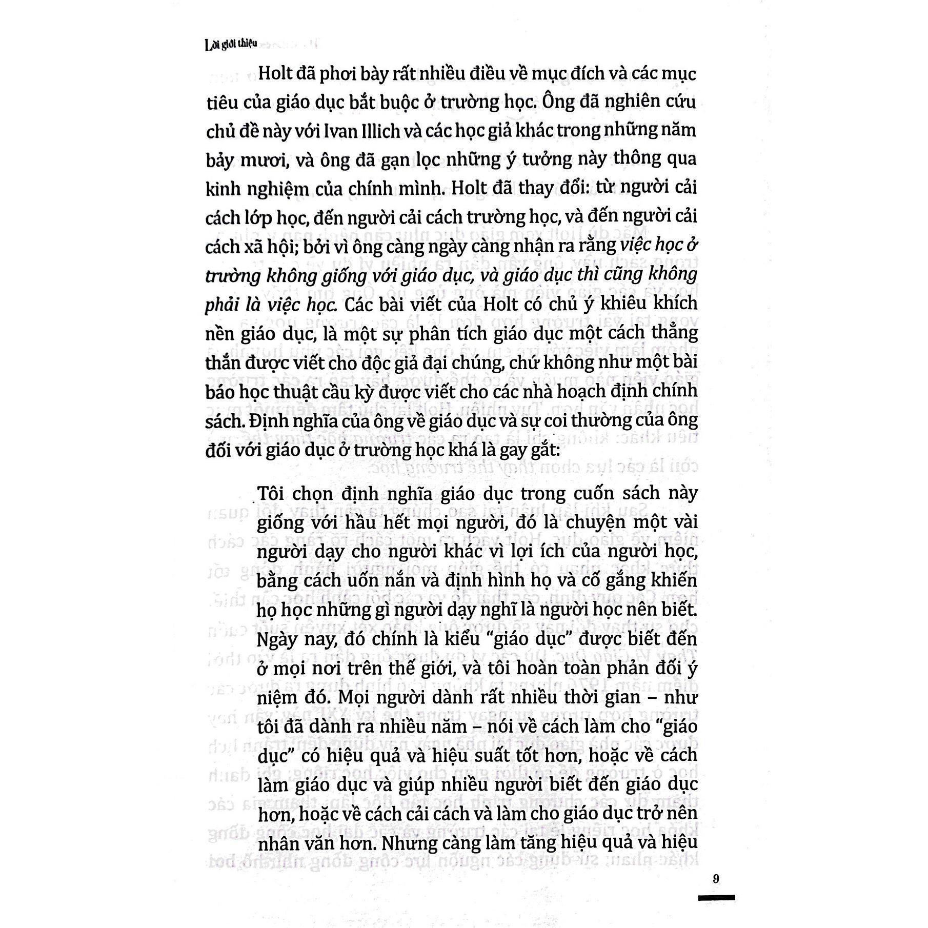 Sách - Thay Vì Giáo Dục - John Holt - Book Hunter