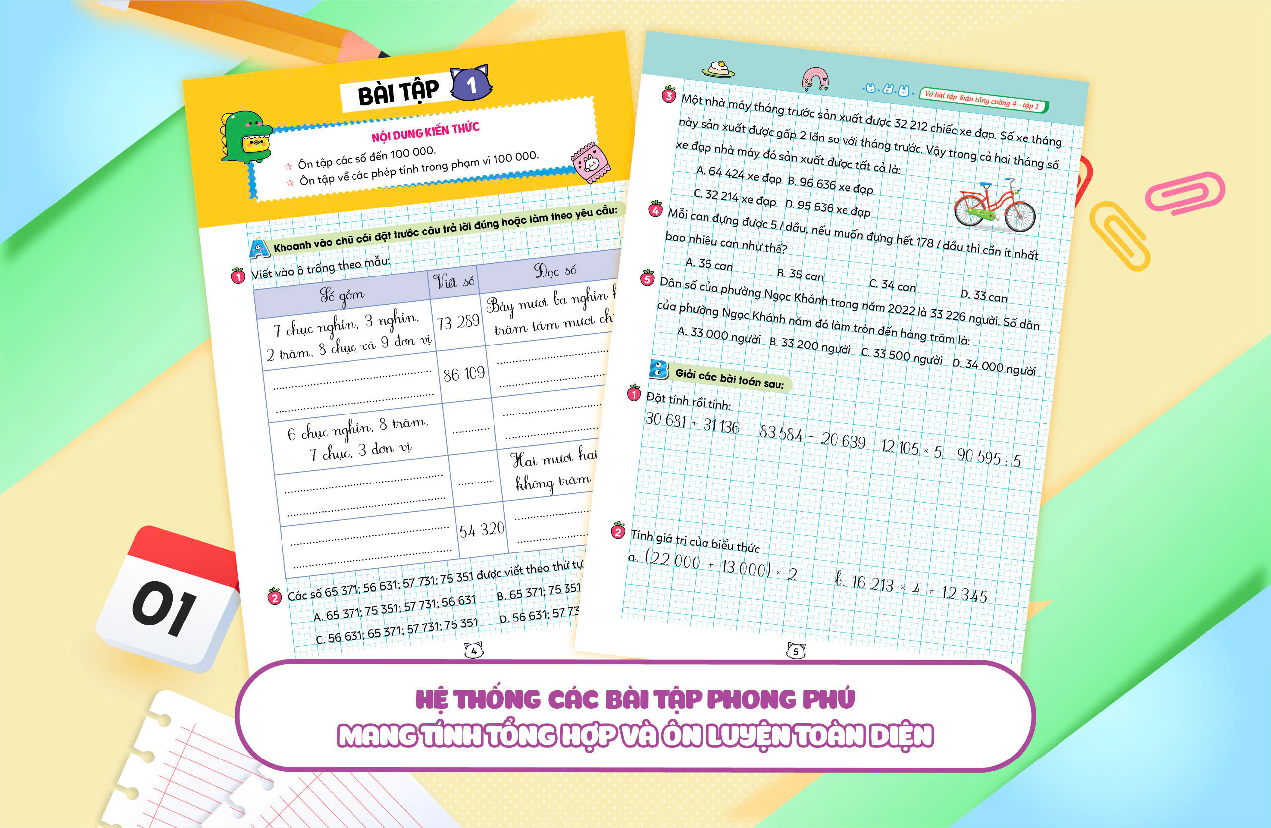 Vở bài tập Toán tăng cường lớp 4 tập 1 (Theo sách giáo khoa kết nối tri thức với cuộc sống)