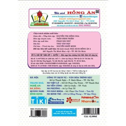 Sách - Vở Ô Li Bài Tập Toán Lớp 4 - Quyển 1 - Bám Sát SGK Chân Trời Sáng Tạo - Hồng Ân