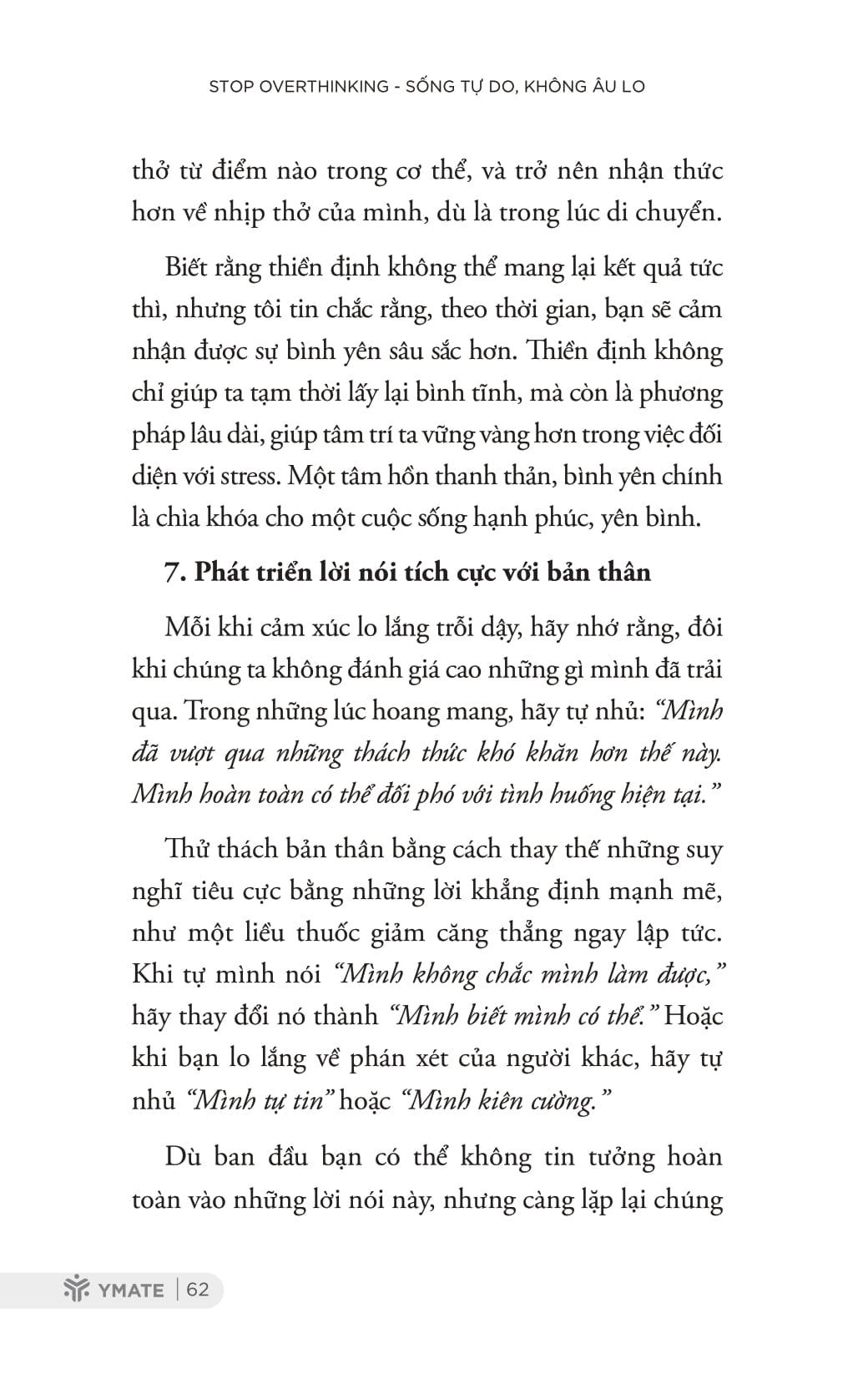 Sách Stop Overthinking - Sống Tự Do, Không Âu Lo - 7 Bước Loại Bỏ Suy Nghĩ Tiêu Cực Và Bắt Đầu Suy Nghĩ Tích Cực