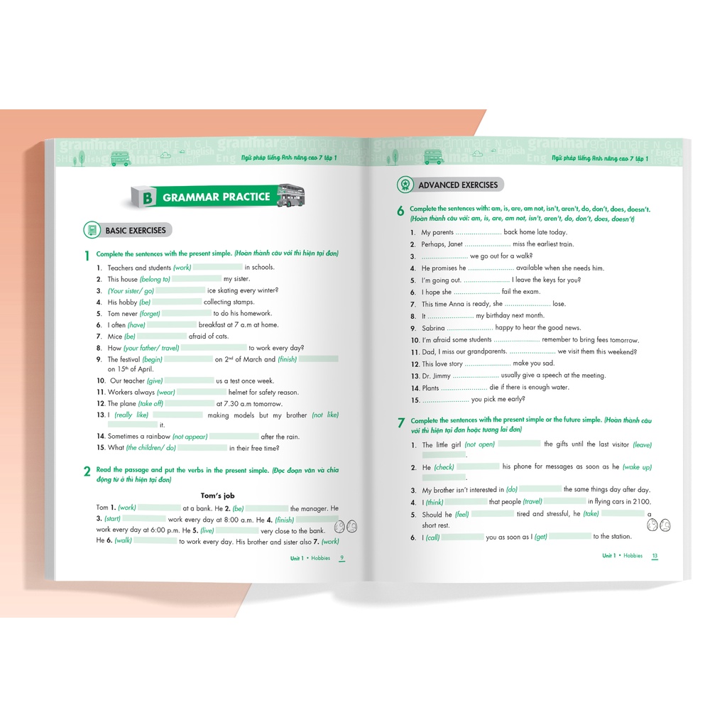 Sách Ngữ pháp Tiếng Anh nâng cao Lớp 7 tập 1 (Global)