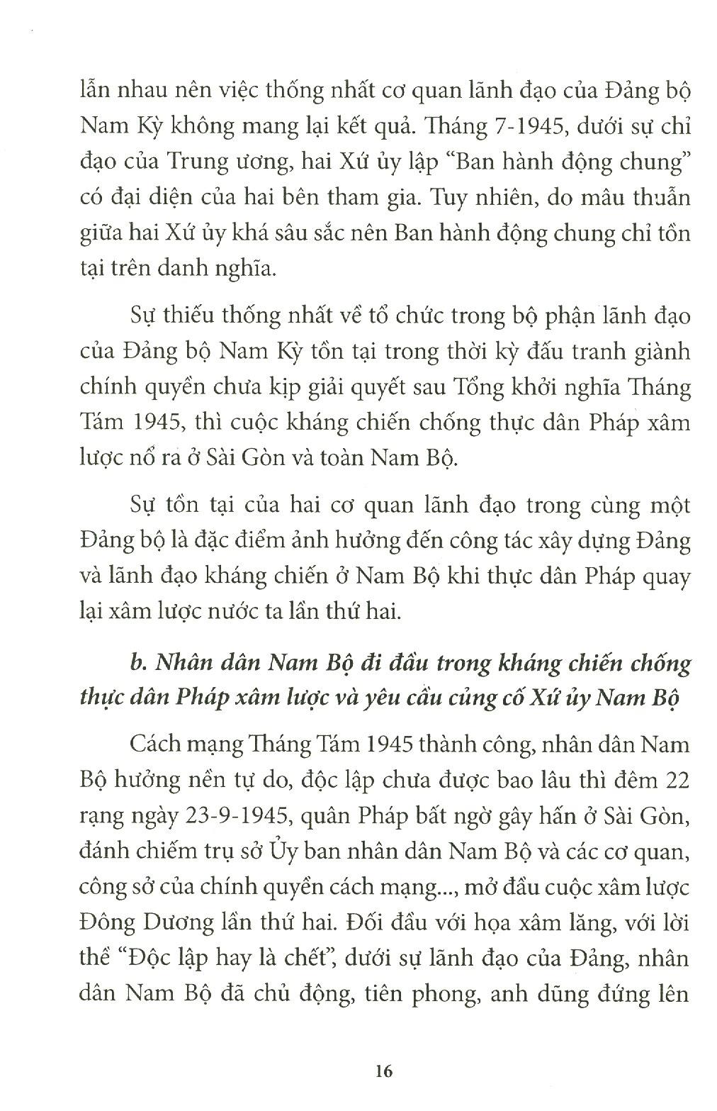 Xứ Ủy Nam Bộ Và Trung Ương Cục Miền Nam (1945 – 1954)