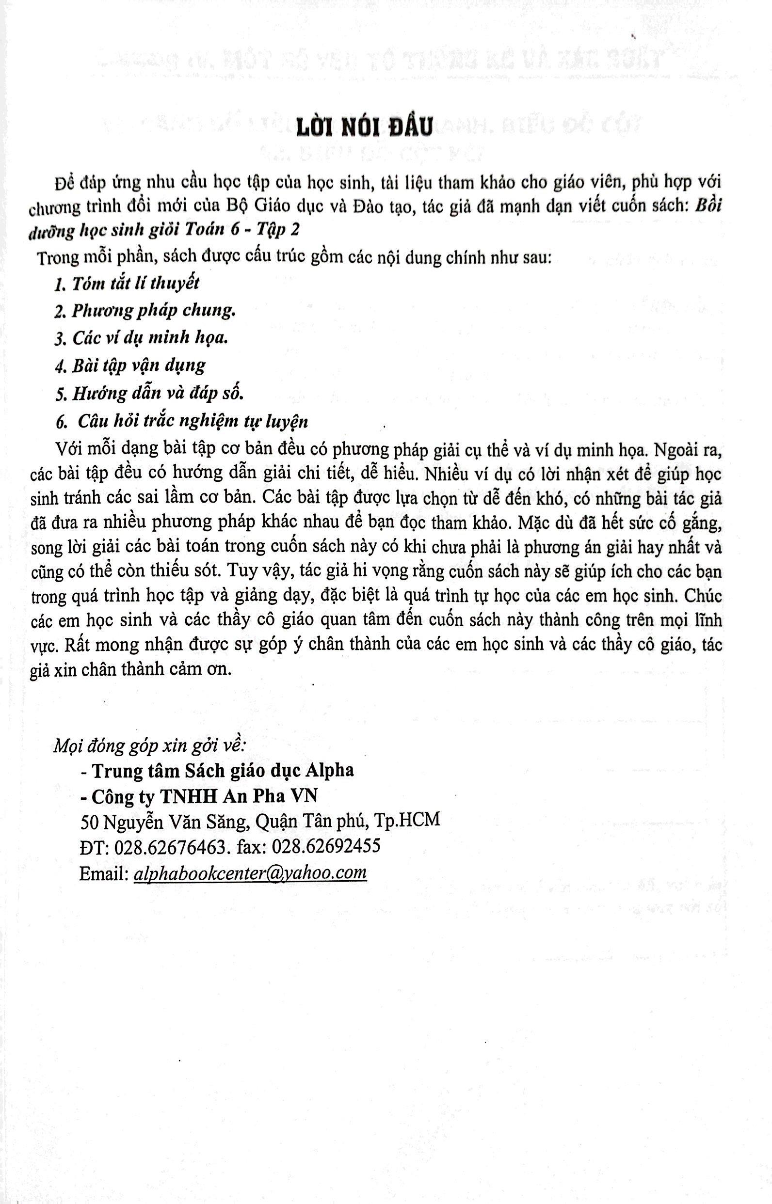 Bồi Dưỡng Học Sinh Giỏi Toán 6 - Tập 2 (Tái Bản)