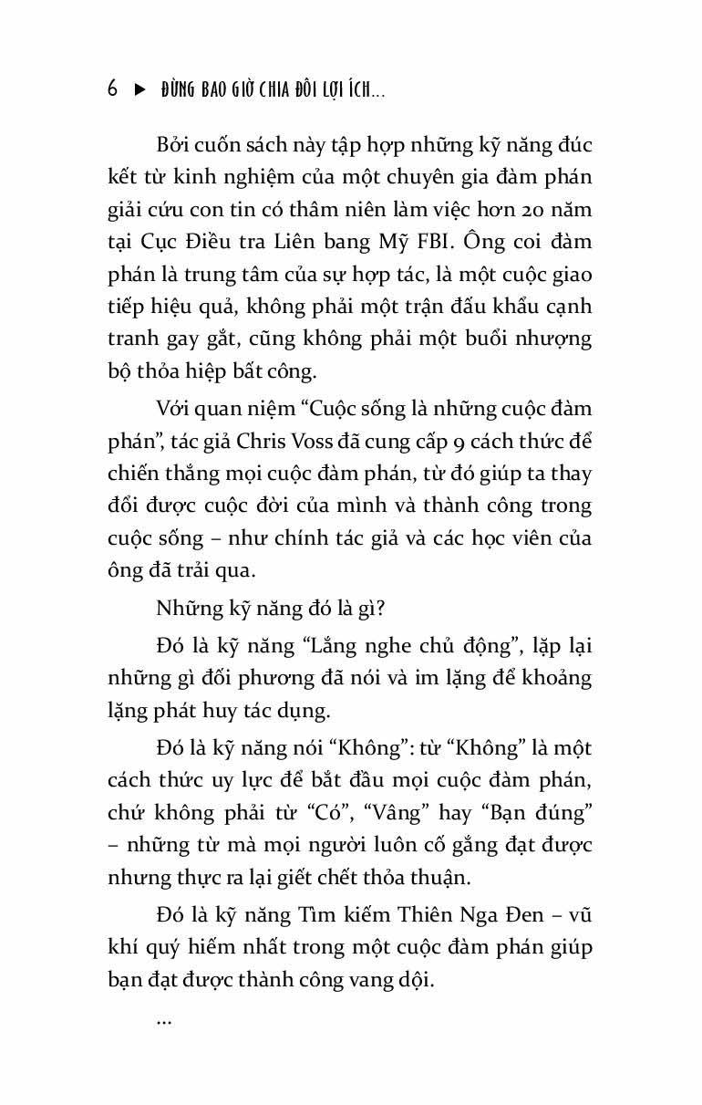 Đừng Bao Giờ Chia Đôi Lợi Ích Trong Mọi Cuộc Đàm Phán