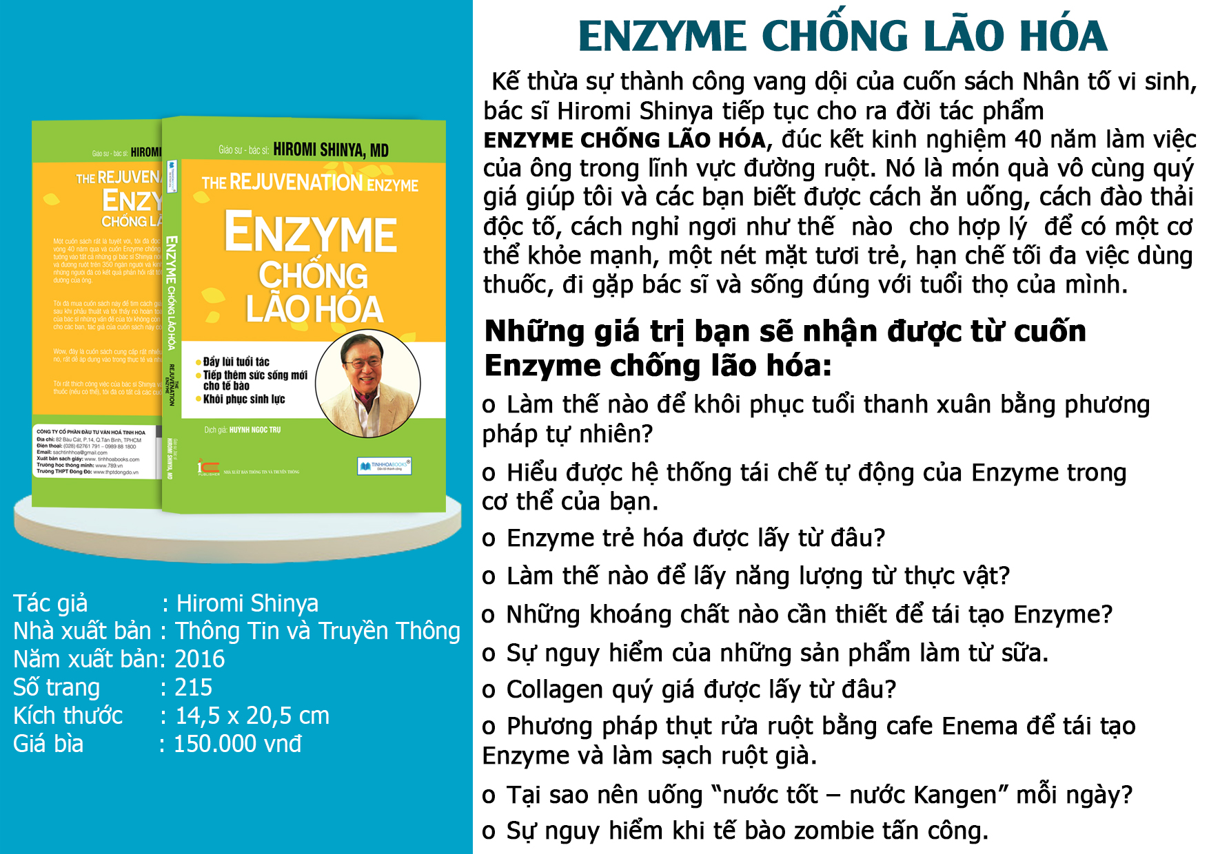 Combo 2 cuốn Nhân tố vi sinh + Enzyme chống lão hoá