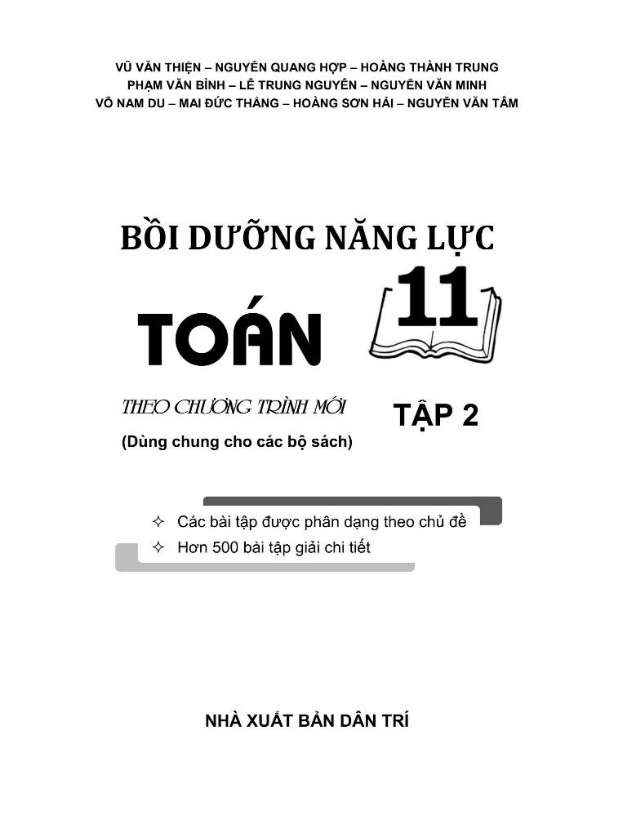 Sách - Bồi Dưỡng Năng Lực Toán 11 - Tập 2 Theo Chương Trình Mới (Dùng Chung Cho Các Bộ Sách) (KV)
