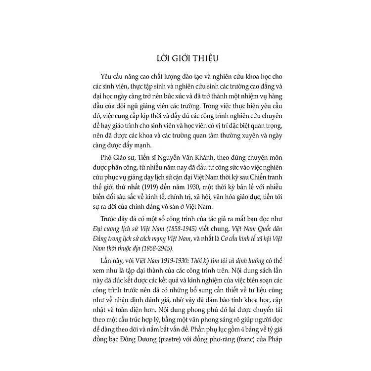Sách - Việt Nam 1919 - 1930 Thời Kỳ Tìm Tòi Và Định Hướng - Nguyễn Văn Khánh - VIETNAMBOOK