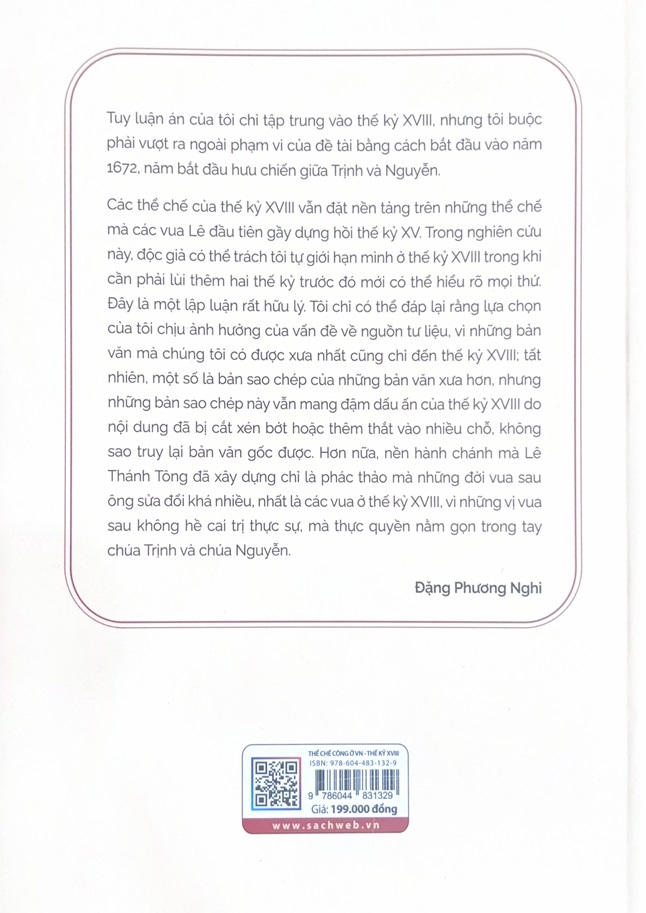 Thể chế công ở Việt Nam Thế kỷ XVIII (Bìa mềm)