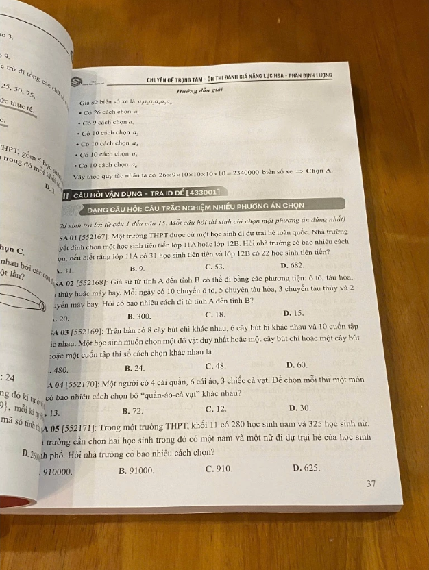Sách Luyện Đề & Tổng Ôn Thi Toán Học - Đánh Giá Năng Lực & THPT Quốc Gia | HSA BOOKs