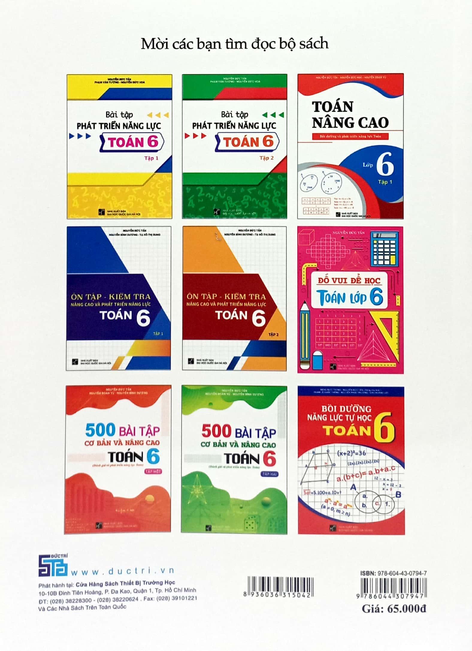 Toán Nâng Cao - Bồi Dưỡng Và Phát Triển Năng Lực Toán Lớp 6 - Tập 1