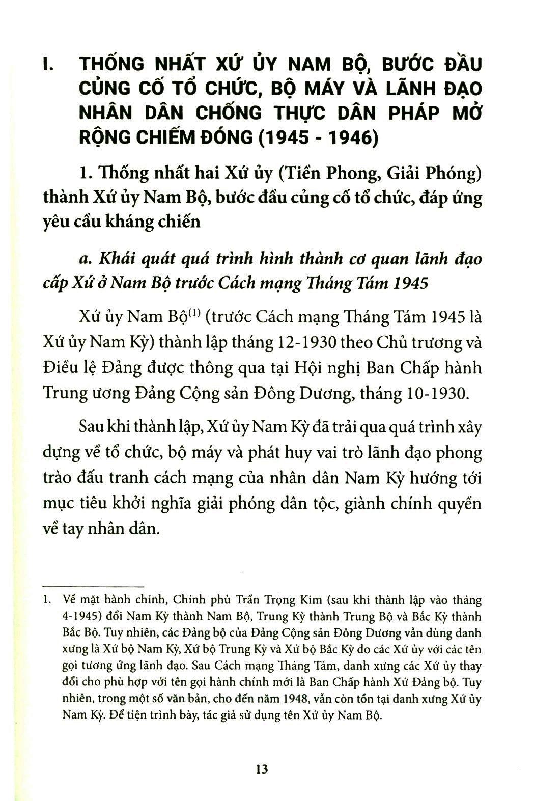 Xứ Ủy Nam Bộ Và Trung Ương Cục Miền Nam (1945 – 1954)