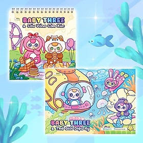 Sách - Tô Màu Baby Three - Thế Giới Diệu Kỳ + Cầu Vồng Cảm Xúc - Combo 2 Cuốn - Megabook