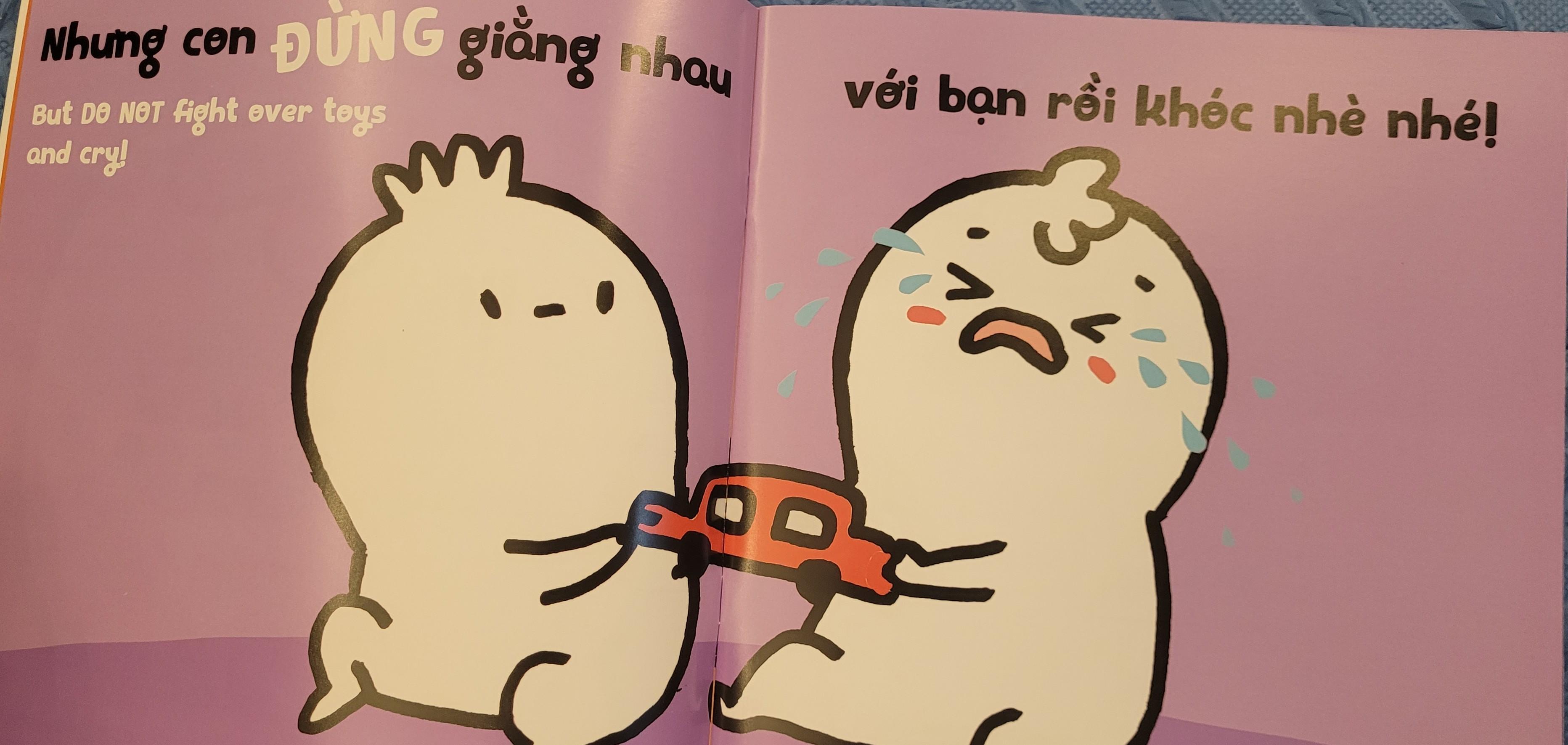 Sách Ehon Miu Bé Nhỏ Phần 1 Song Ngữ - Đừng Khóc Nhè Nhé