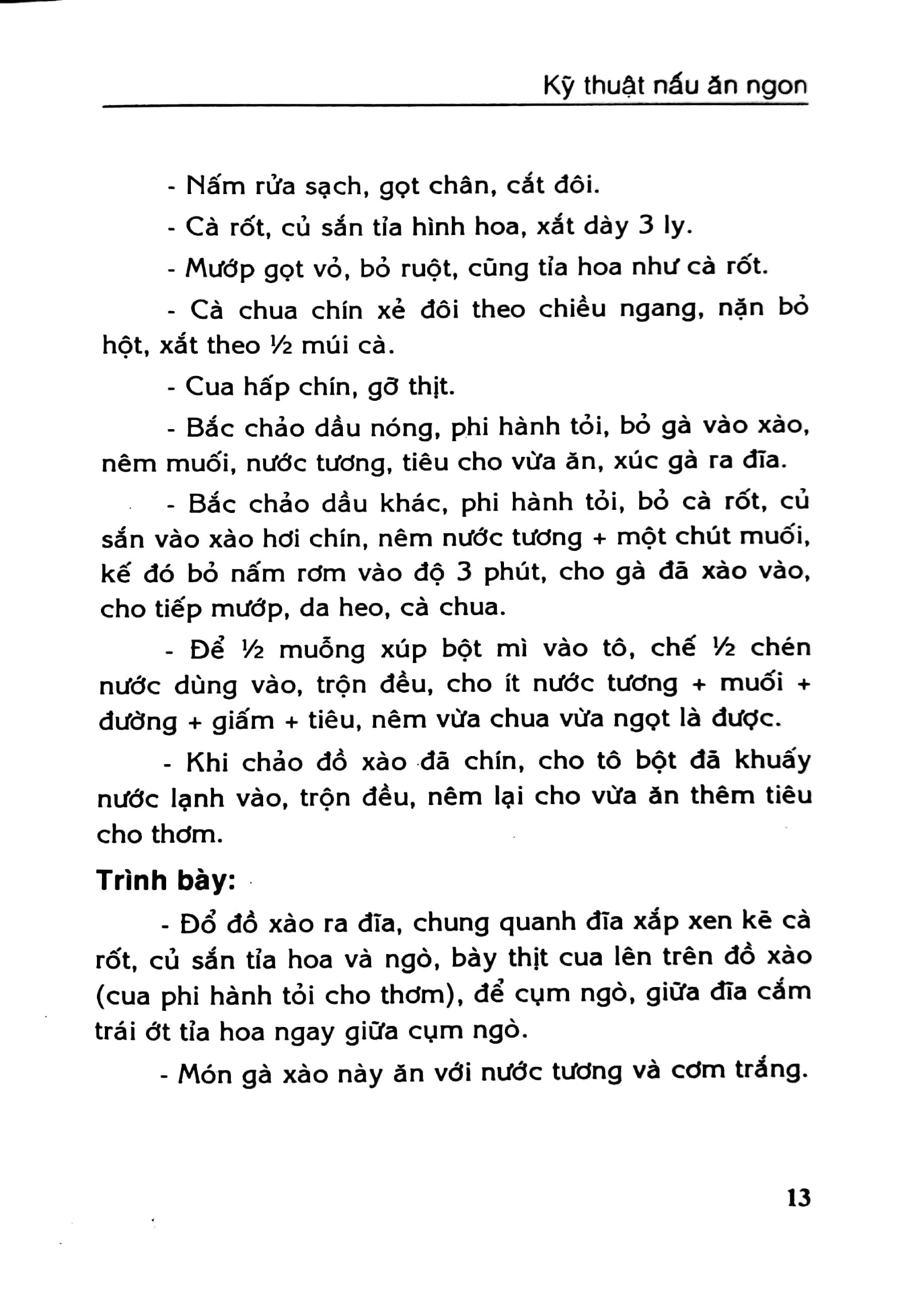 Các Món Ăn Thông Dụng