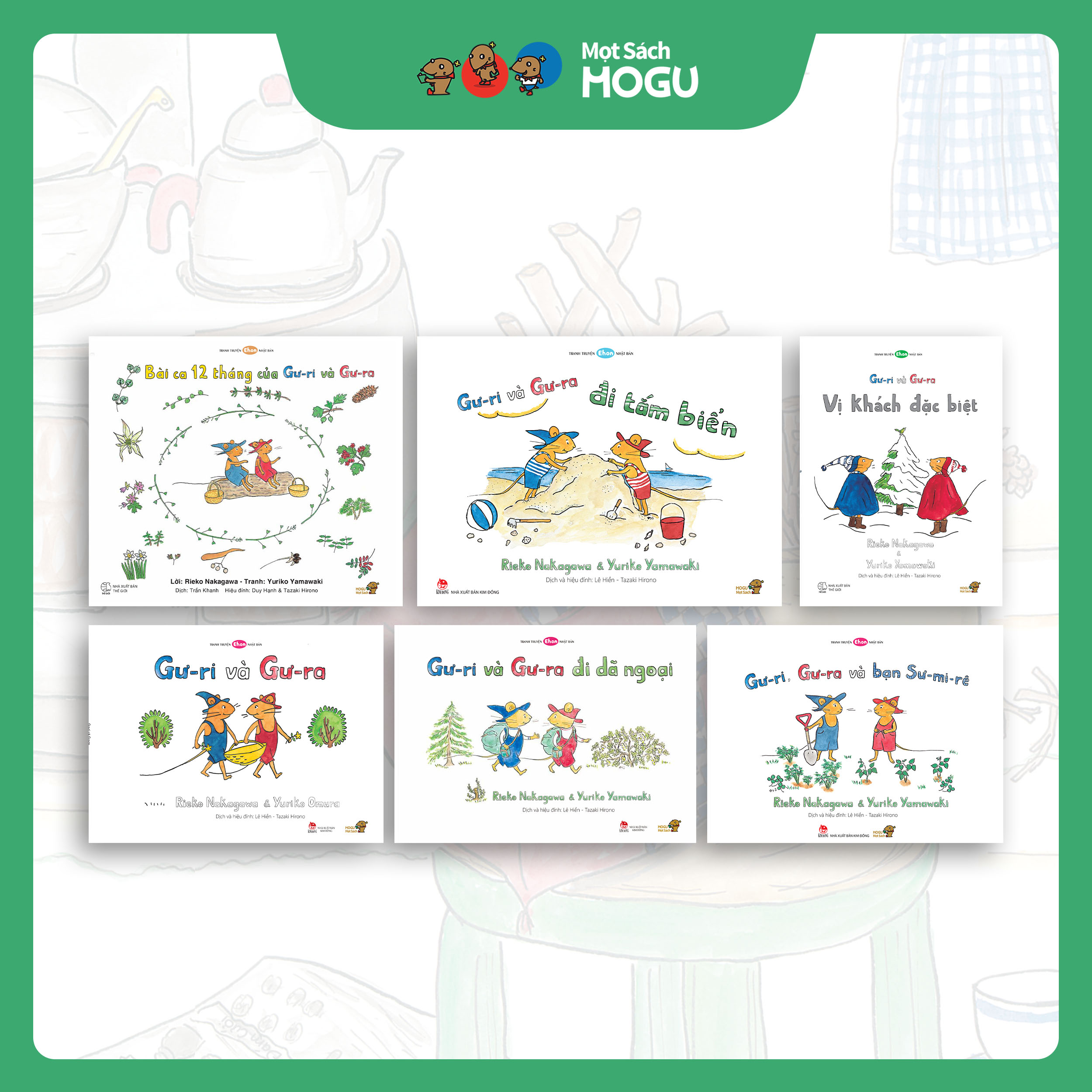 Truyện Ehon bé 1-2-3 tuổi - Bộ 6 cuốn Gư-ri, Gư-ra du ký