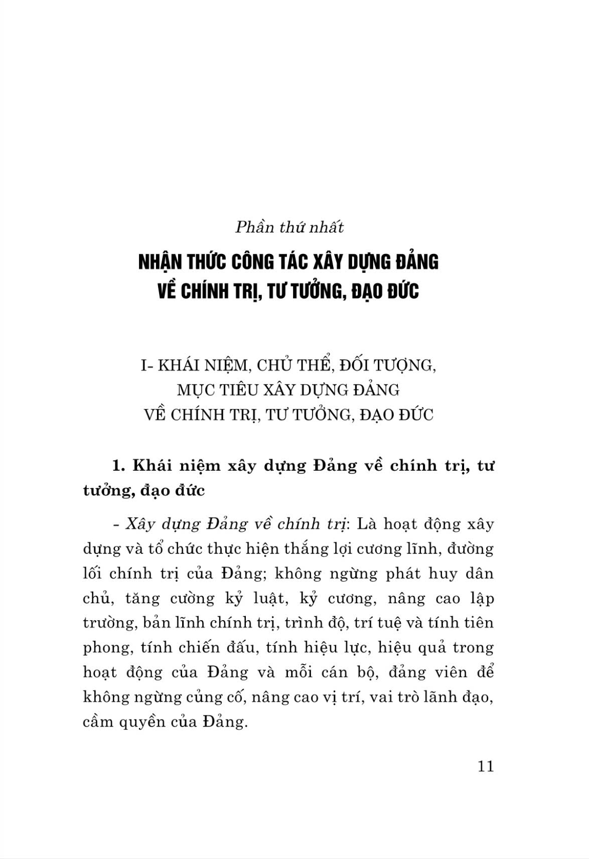 Tài liệu nhận thức và triển khai công tác xây dựng Đảng về chính trị, tư tưởng, đạo đức trong giai đoạn hiện nay