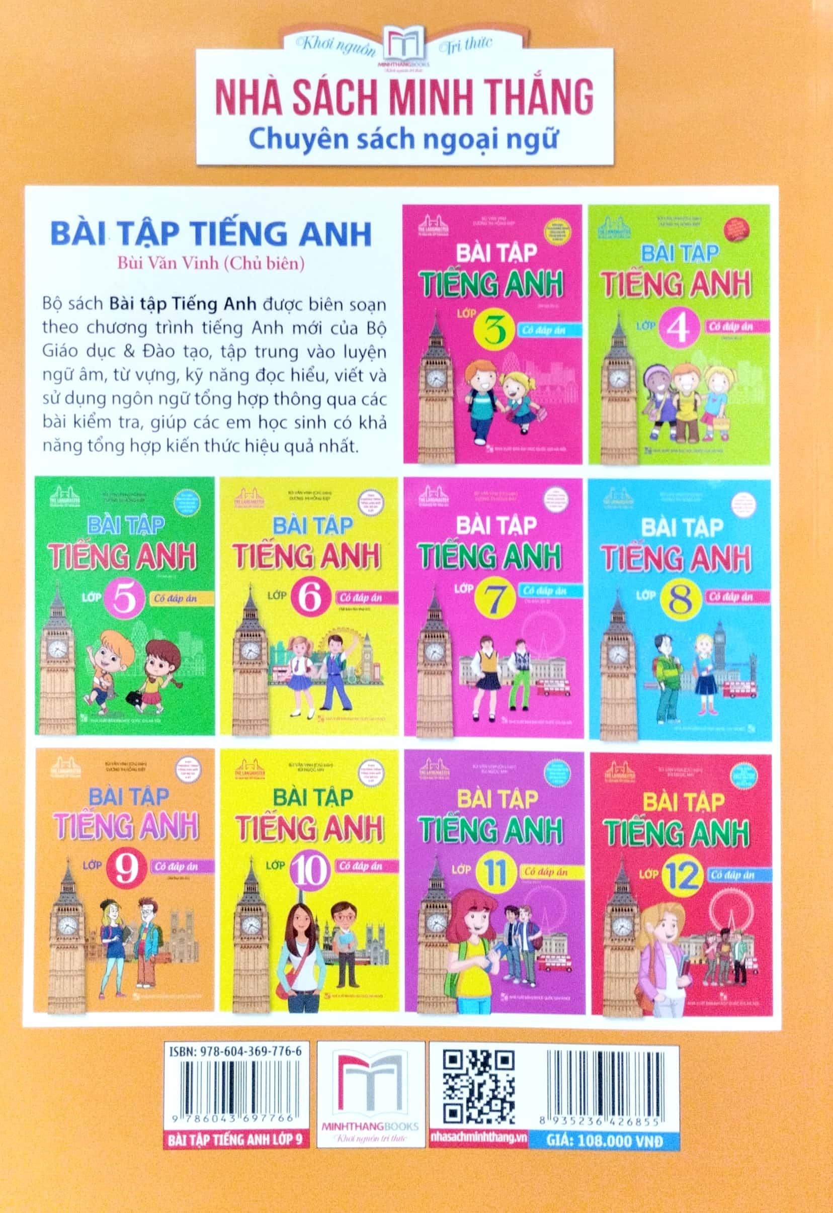 Bài Tập Tiếng Anh Lớp 9 - Có Đáp Án (Tái Bản)