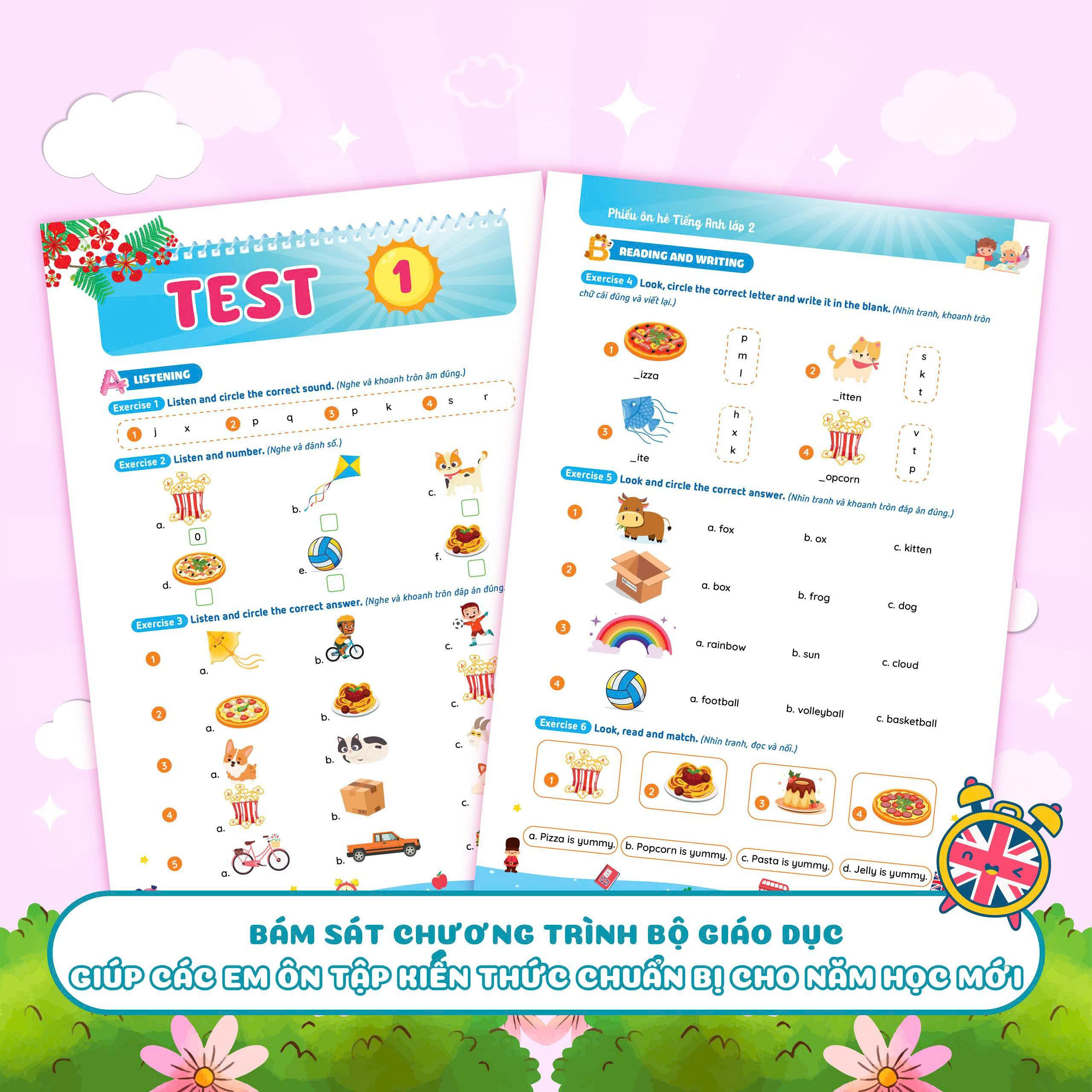 Phiếu Ôn Hè Tiếng Anh Lớp 2