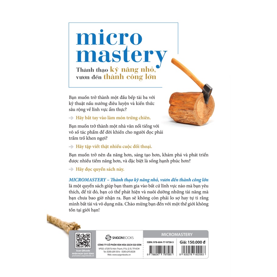 Sách - Micromastery - Thành thạo kỹ năng nhỏ, vươn đến thành công lớn - Tác giả Robert Twigger