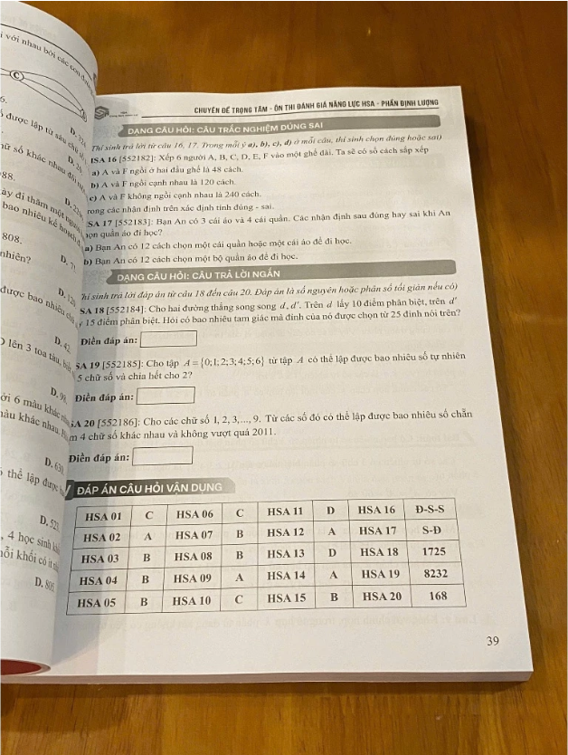 Sách Luyện Đề & Tổng Ôn Thi Toán Học - Đánh Giá Năng Lực & THPT Quốc Gia | HSA BOOKs