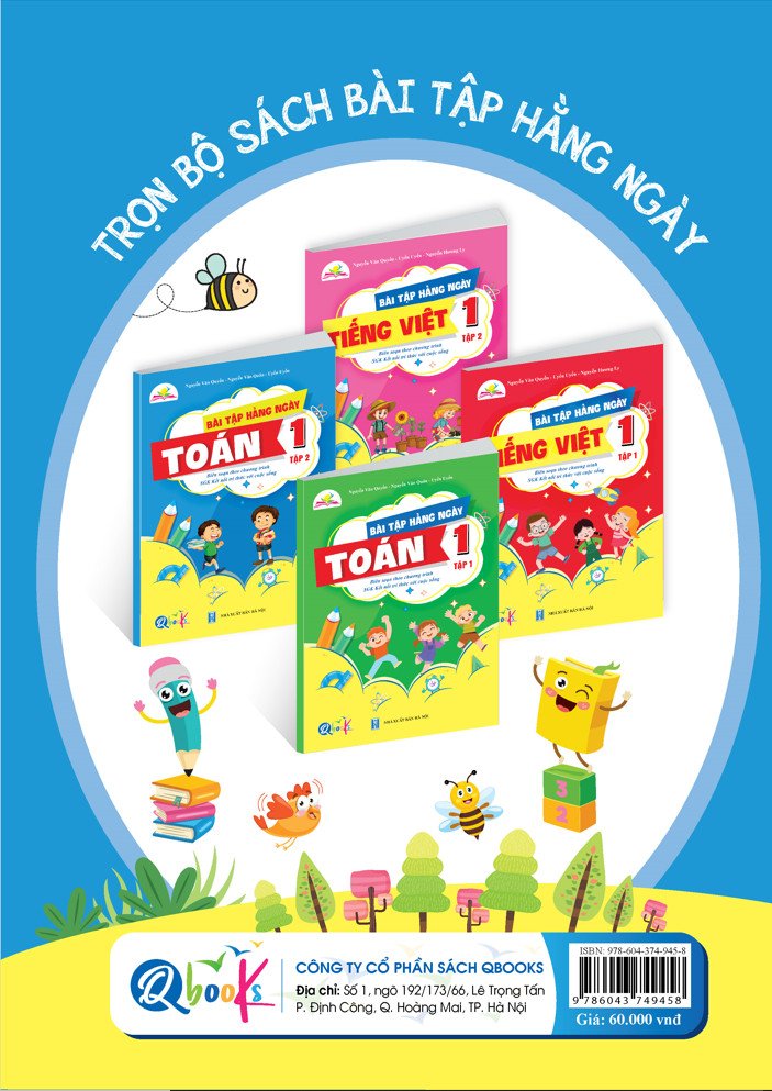 Sách - Combo Bài Tập Hằng Ngày - Toán và Tiếng Việt Lớp 1 - Kết Nối Tri Thức Với Cuộc Sống - Tập 1, 2 (2 cuốn) ,