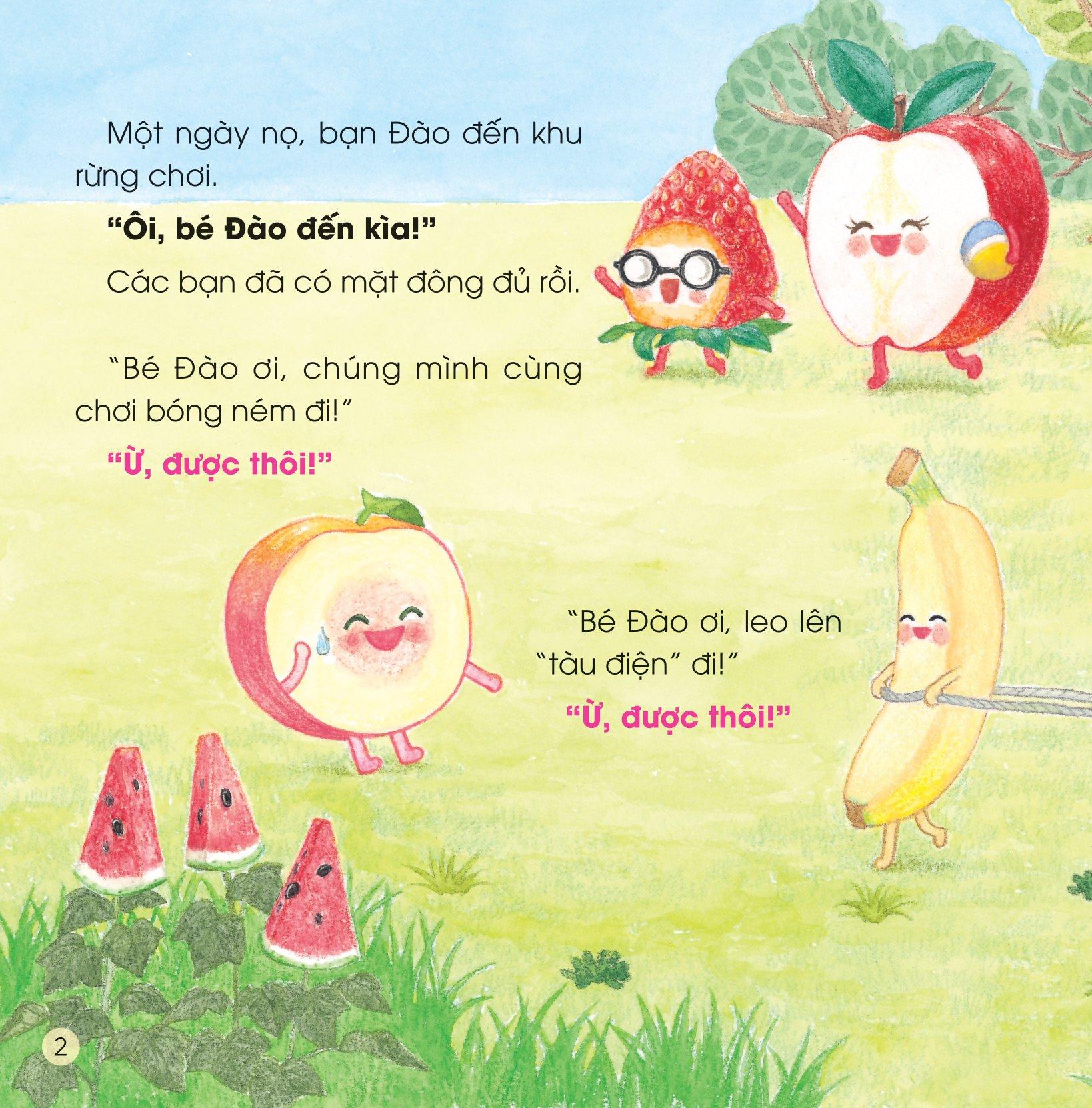 Sách Ehon - Sức Mạnh Của Những Người Bạn Trái Cây - Dũng Sĩ Đào Đuổi Sên Khổng Lồ