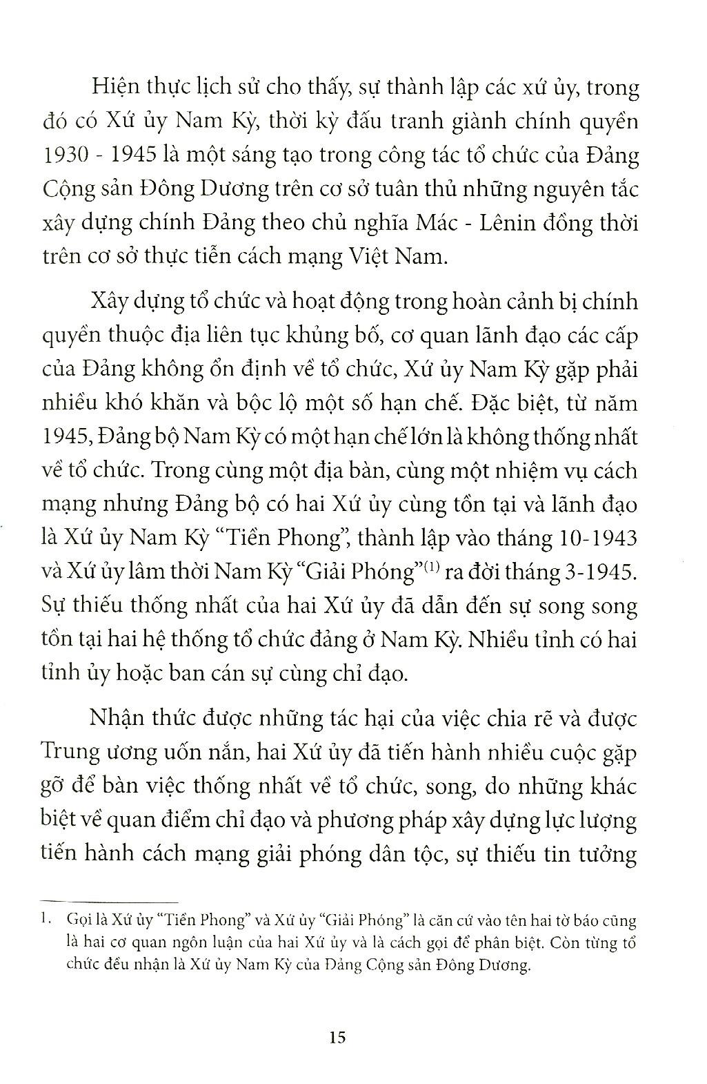 Xứ Ủy Nam Bộ Và Trung Ương Cục Miền Nam (1945 – 1954)