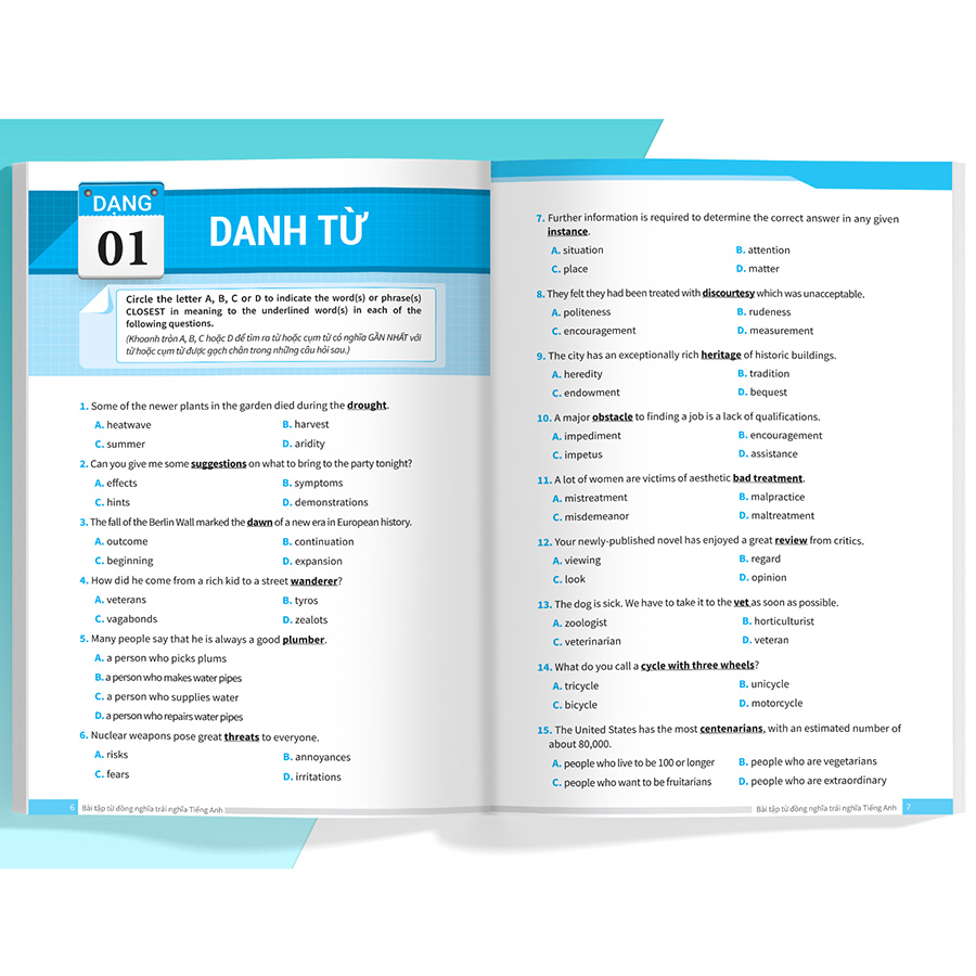 Bài Tập Từ Đồng Nghĩa Trái Nghĩa Tiếng Anh - Ôn Thi Vào Lớp 10 & 10 Chuyên