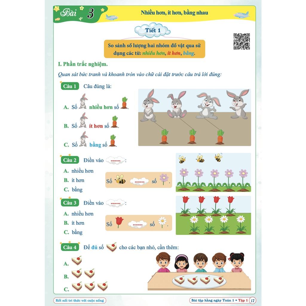 Sách - Bài Tập Hằng Ngày Toán Lớp 1 - Kết Nối Tri Thức Với Cuộc Sống - Tập 1 (1 cuốn)