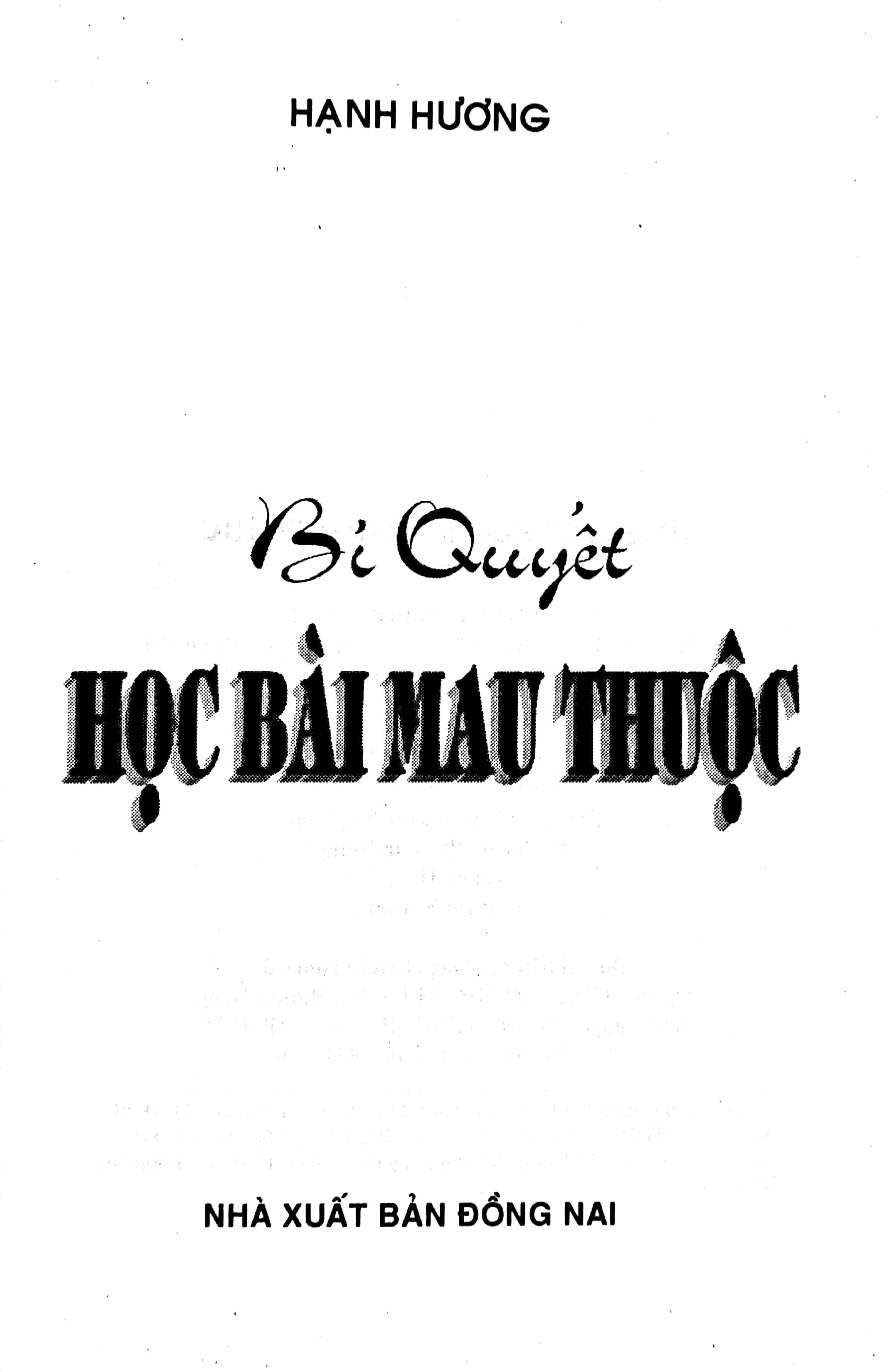Bí Quyết Học Bài Mau Thuộc