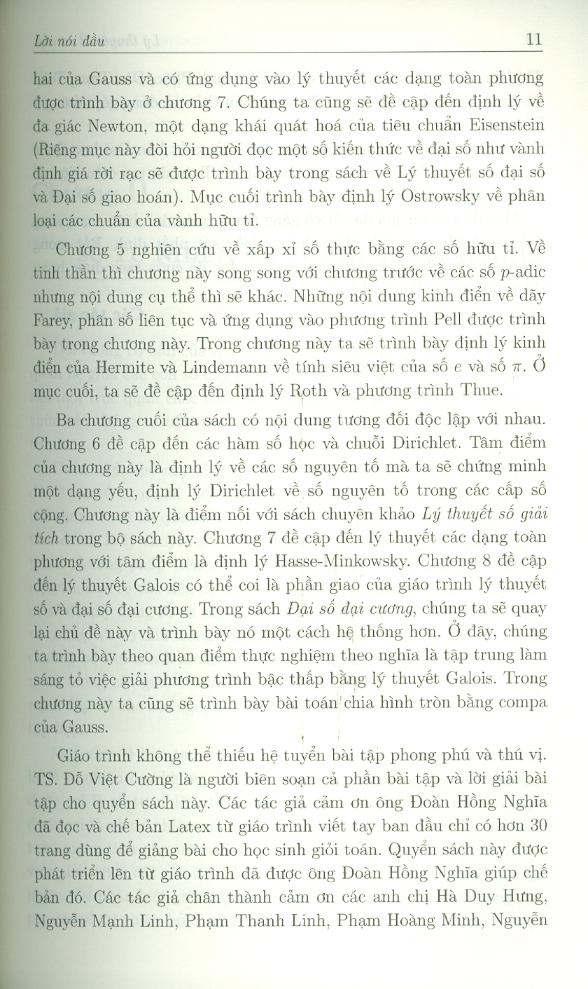 LÝ THUYẾT SỐ SƠ CẤP - Phương Pháp Sơ Cấp Trong Lý Thuyết Số - Ngô Bảo Châu, Đỗ Việt Cường - NXB Đại Học Quốc Gia Hà Nội